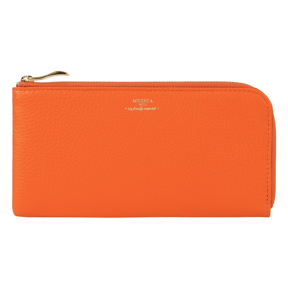 MUZICA VITA ムジカ・ヴィータ 長財布 L字ファスナー muzi-m1019 ORANGE イタリアンレザー レディース