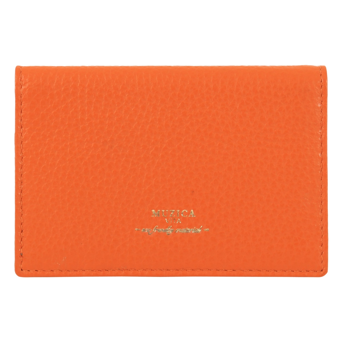MUZICA VITA ムジカ・ヴィータ 名刺入れ カードケース muzi-m1102 ORANGE イタリアンレザー レディース