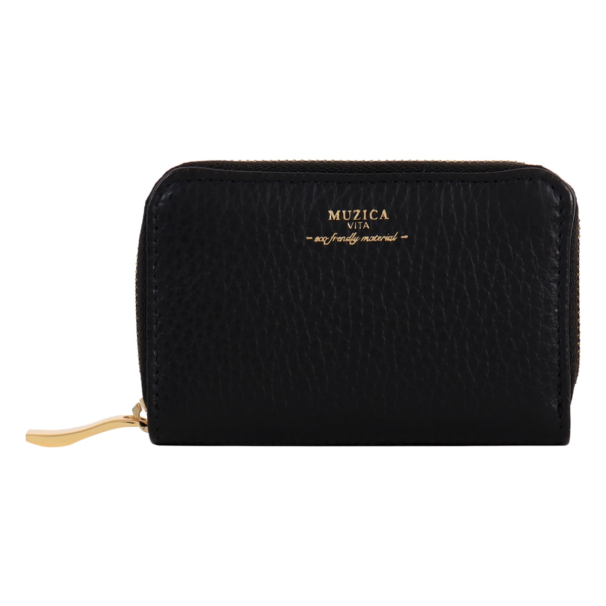 MUZICA VITA ムジカ・ヴィータ 小銭入れ コインケース 名刺入れ カードケース muzi-m1103 BLACK イタリアンレザー レディース