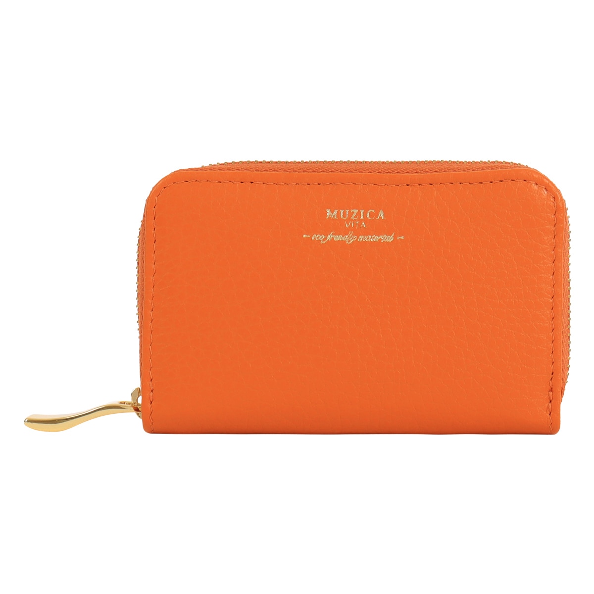 MUZICA VITA ムジカ・ヴィータ 小銭入れ コインケース 名刺入れ カードケース muzi-m1103 ORANGE イタリアンレザー レディース