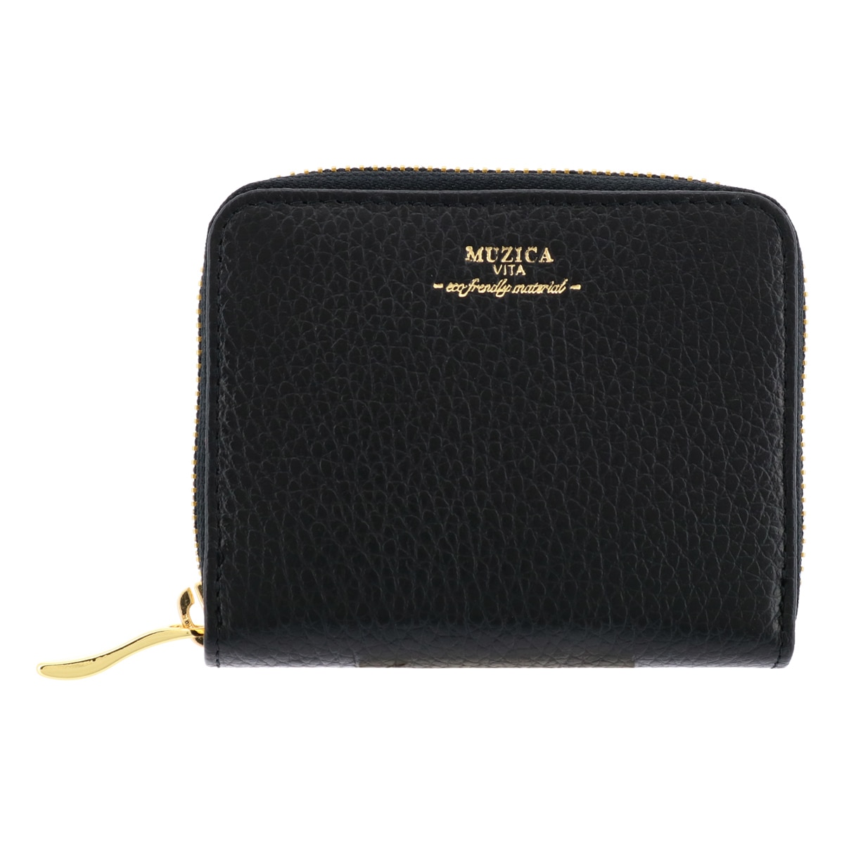 MUZICA VITA ムジカ・ヴィータ ミニ財布 蛇腹 muzi-m1105 BLACK イタリアンレザー