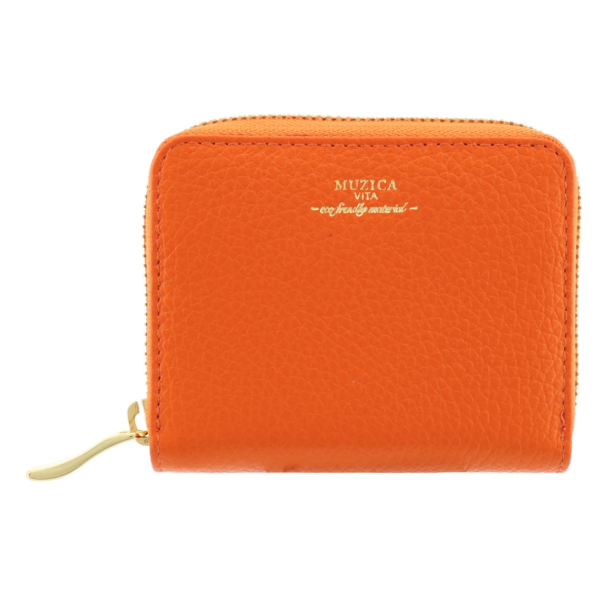 MUZICA VITA ムジカ・ヴィータ ミニ財布 蛇腹 muzi-m1105 ORANGE イタリアンレザー