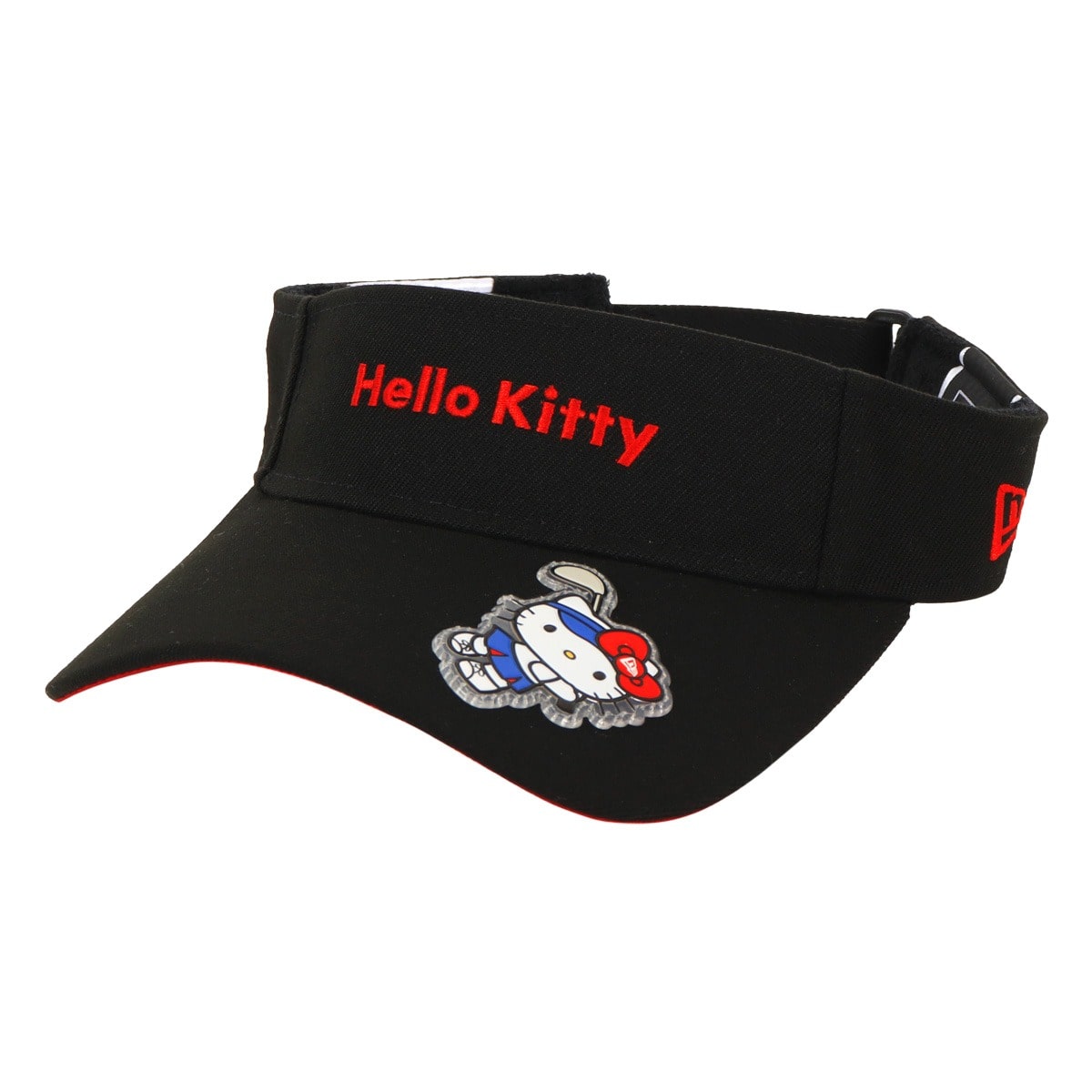 NEW ERA ニューエラ ゴルフ サンバイザー ロングバイザー 帽子 GOLF Women's HELLO KITTY ハローキティ サイズ調節可能 ブラック