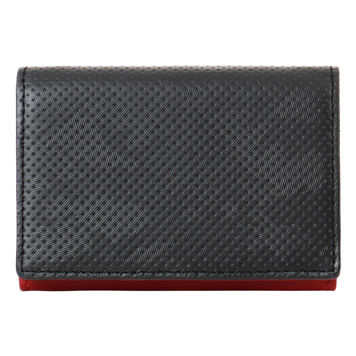 Neu interesse ノイ インテレッセ 名刺入れ ヴィッケルン 3174 牛革 羊革 レザー メンズ ブラック×レッド