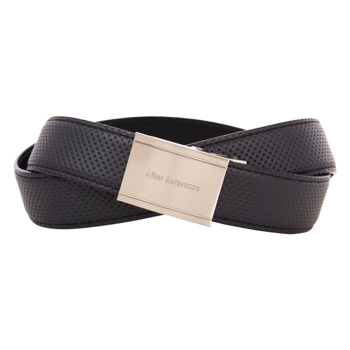 Neu interesse ノイ インテレッセ ベルト バックルタイプ 日本製 メンズ 3748 Belt ハイブリッドレザー 牛革 本革 レザー カジュアル ビジネス 紳士 通勤 プレゼント ギフト ブラック