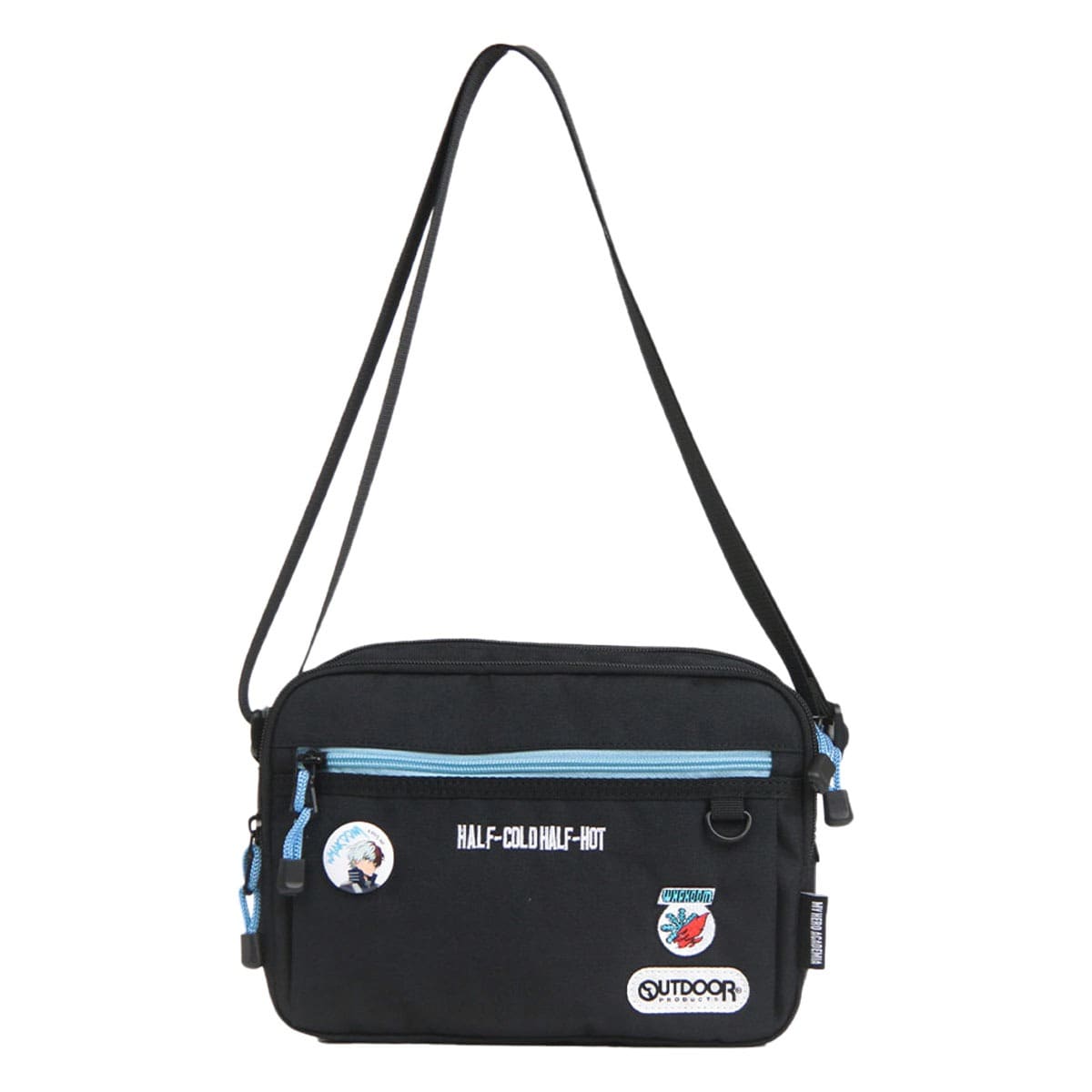 OUTDOOR PRODUCTS アウトドアプロダクツ 僕のヒーローアカデミア コラボ アニメ ヒロアカ HIROAKA ショルダーバッグ 缶バッチ付き 緑谷出久 爆豪勝己 轟焦凍 死柄木弔 メンズ レディース odha01 推し活 肩掛け 斜めがけ スカイ