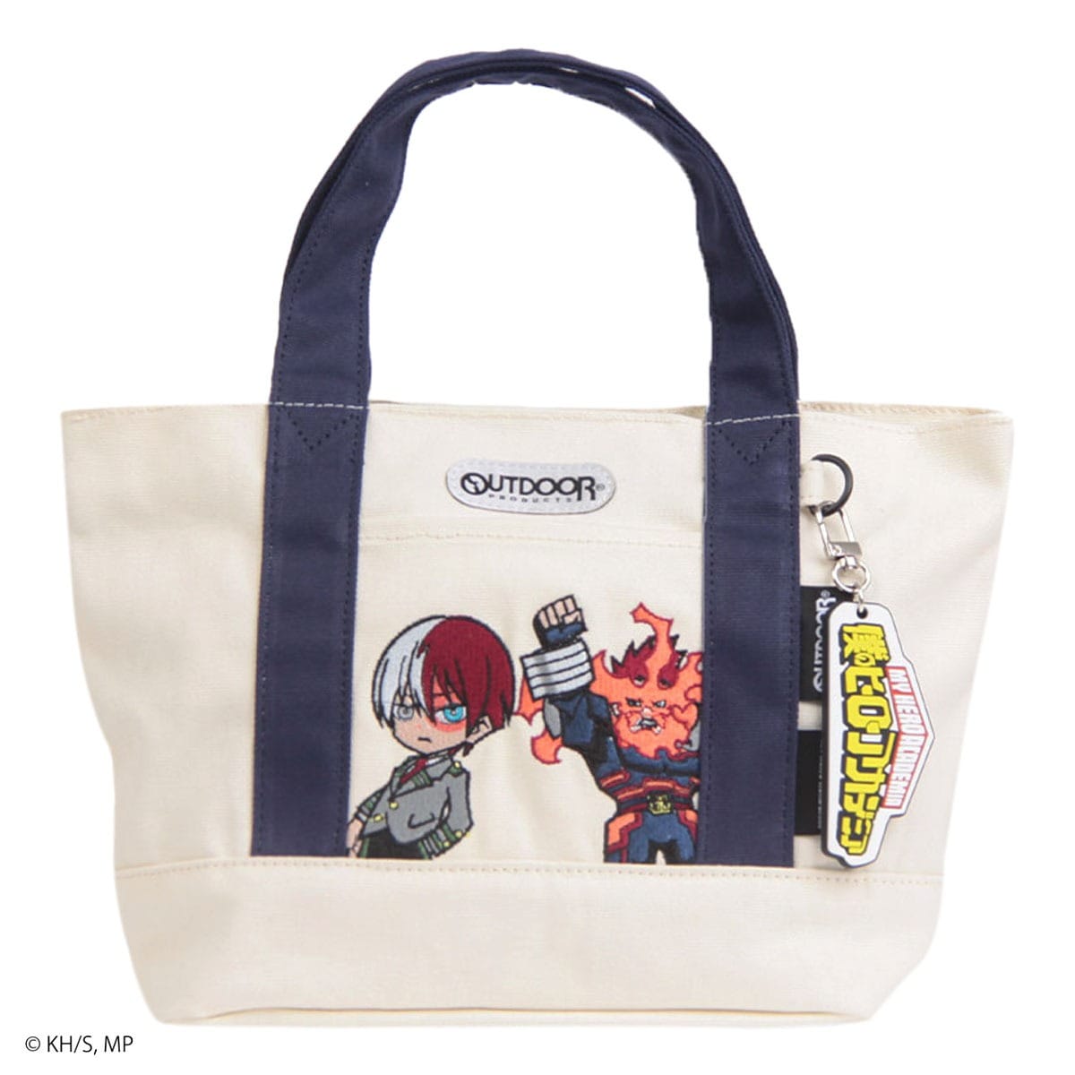 OUTDOOR PRODUCTS アウトドアプロダクツ 僕のヒーローアカデミア コラボ アニメ ヒロアカ HIROAKA トートバッグ キーホルダー付き ミニキャラトート 轟焦凍 エンデヴァー ショート メンズ レディース odha11 コットン 推し活 シロ