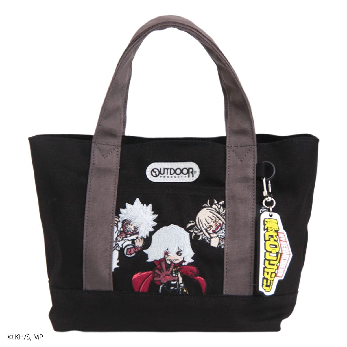 OUTDOOR PRODUCTS アウトドアプロダクツ 僕のヒーローアカデミア コラボ アニメ ヒロアカ HIROAKA トートバッグ キーホルダー付き ミニキャラトート 死柄木弔 荼毘 トガヒミコ ヴィラン メンズ レディース odha13 コットン 推し活 クロ