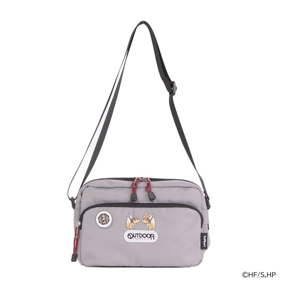 OUTDOOR PRODUCTS アウトドアプロダクツ ハイキュー!! コラボ ショルダーバッグ メンズ レディース ODHQ03 斜め掛け カジュアル 烏野高校 音駒高校 稲荷崎高校 梟谷学園高校 アニメ 推し活 稲荷崎高校(グレー)