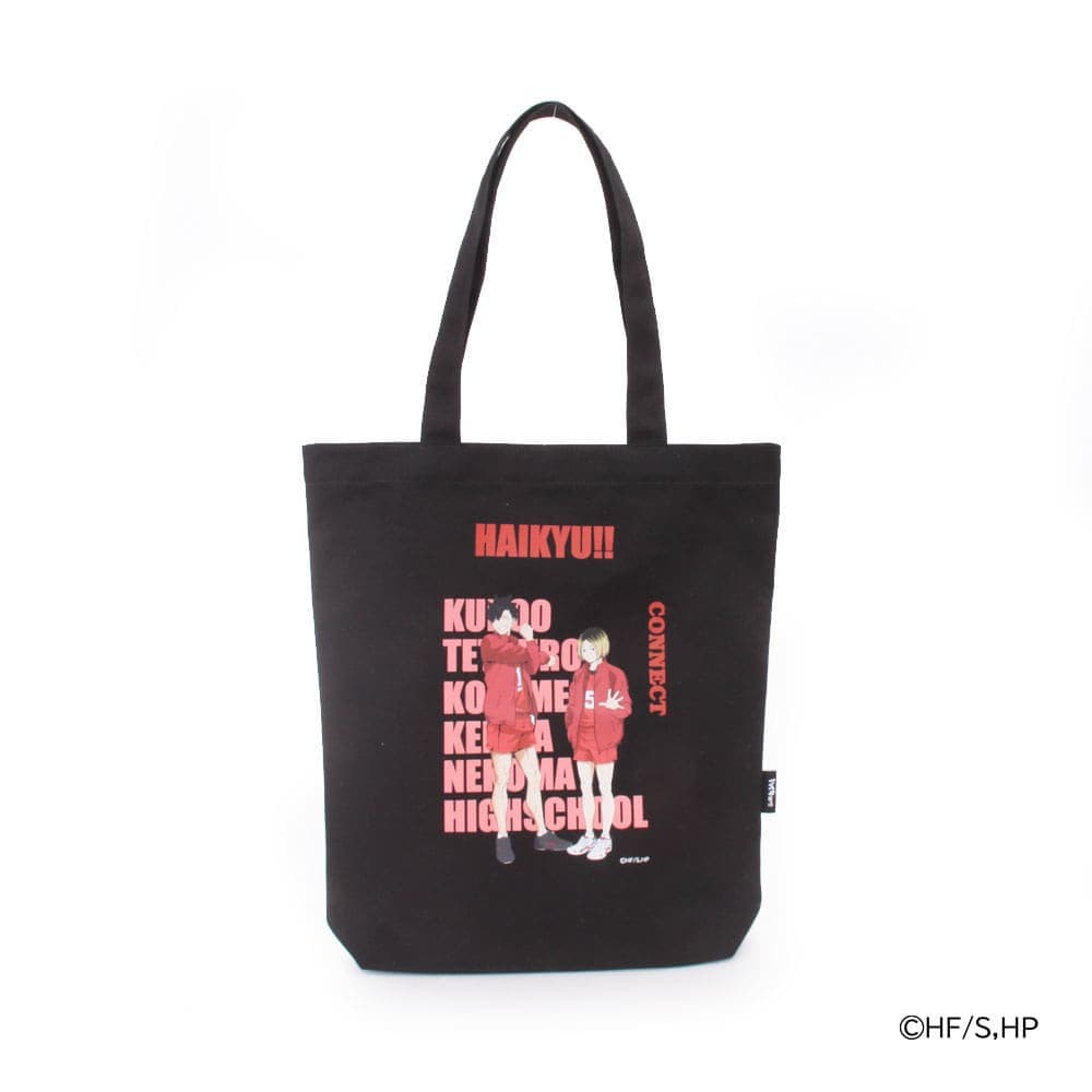 OUTDOOR PRODUCTS アウトドアプロダクツ ハイキュー!! トートバッグ キャンバス プリント A4 メンズ レディース ODHQ20~27 ショルダーバッグ 肩掛け 日向 影山 山口 月島 黒尾 孤爪 岩泉 及川 宮侑 治 烏野高校 音駒高校 稲荷崎高校 ODHQ22/黒尾・孤爪(ブラック)
