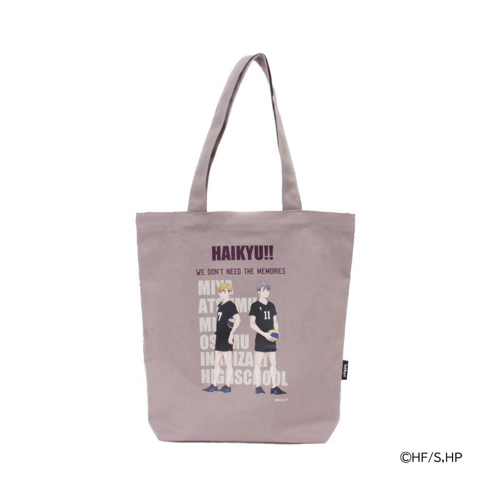 OUTDOOR PRODUCTS アウトドアプロダクツ ハイキュー!! トートバッグ キャンバス プリント A4 メンズ レディース ODHQ20~27 ショルダーバッグ 肩掛け 日向 影山 山口 月島 黒尾 孤爪 岩泉 及川 宮侑 治 烏野高校 音駒高校 稲荷崎高校 ODHQ24/宮侑・治(グレー)
