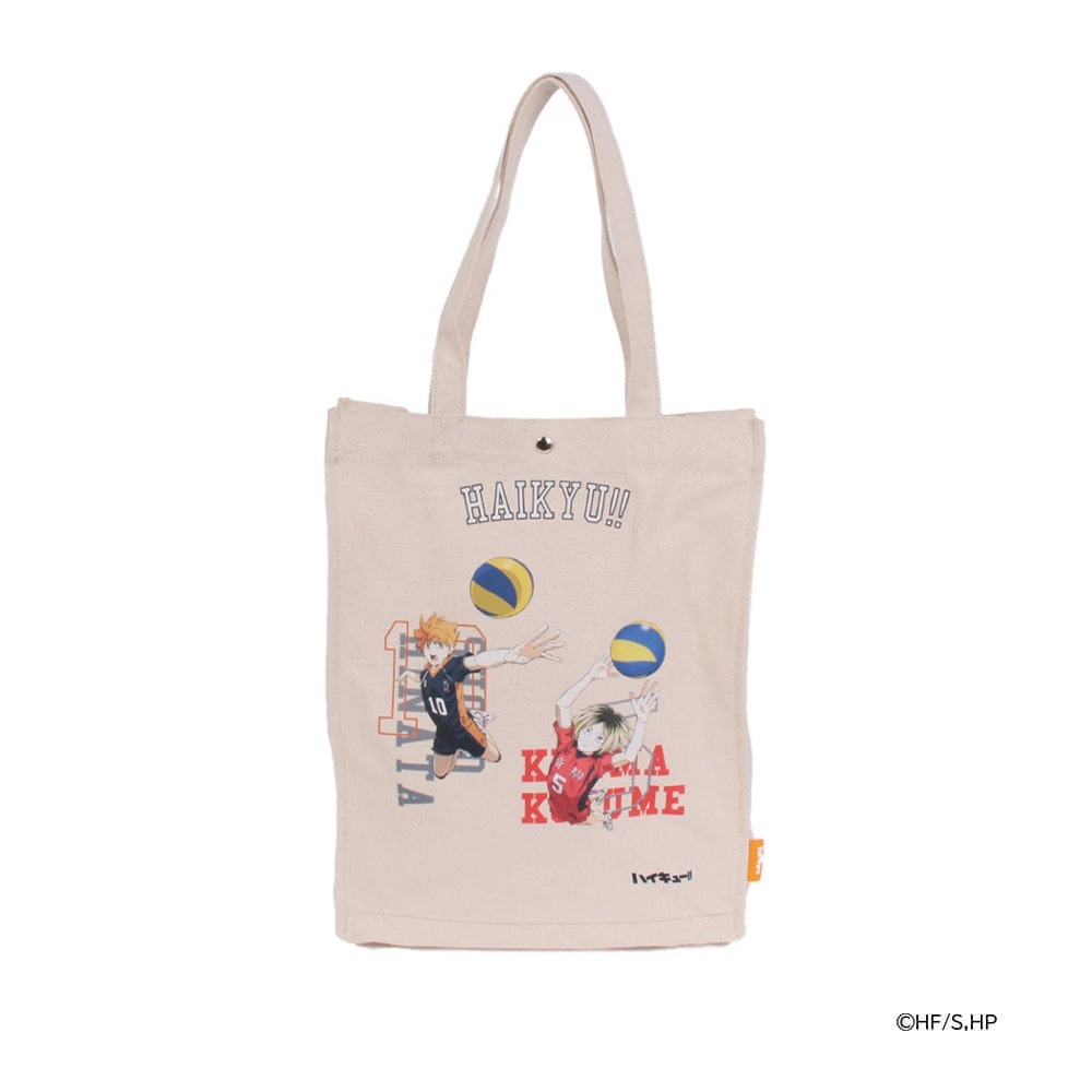 OUTDOOR PRODUCTS アウトドアプロダクツ ハイキュー!! トートバッグ キャンバス プリント A4 メンズ レディース ODHQ60~63 ブックトート ショルダーバッグ 肩掛け コットン 日向 影山 月島 黒尾 孤爪 烏野高校 音駒高校 日向・孤爪(キナリ)