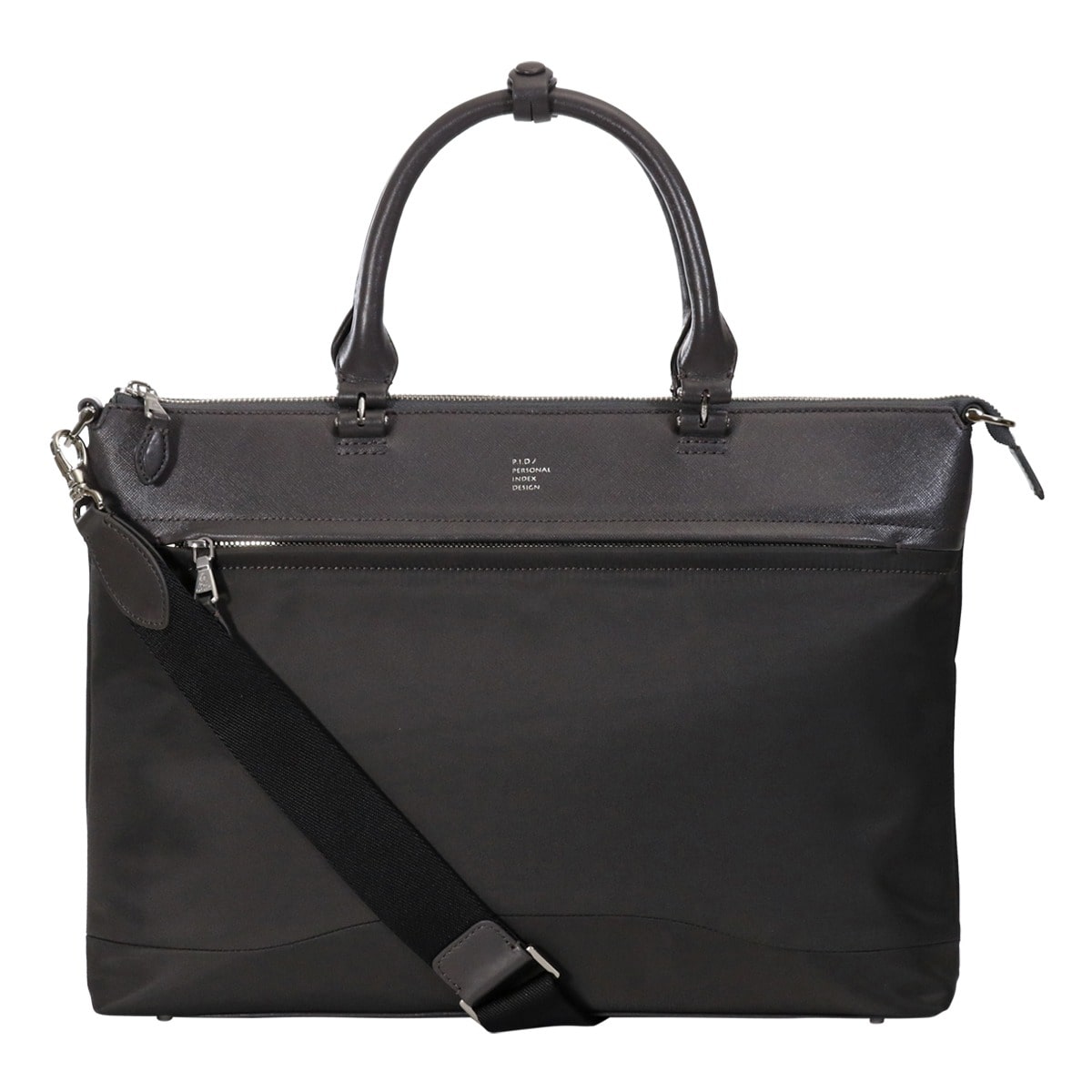 P.I.D ピーアイディ ブリーフケース A4 2WAY メンズ PBC103 ブリーナ PID ビジネスバッグ ショルダーバッグ 通勤 ナイロン 本革 レザー シンプル グレー