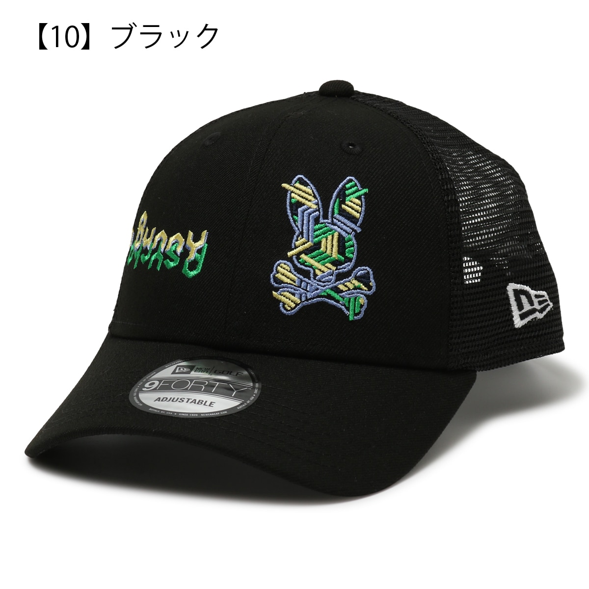 サイコバニー ゴルフ キャップ ニューエラ NEW ERA 帽子 メッシュ メンズ PBMG302F コラボ Psycho Bunny アウトドア 抗菌