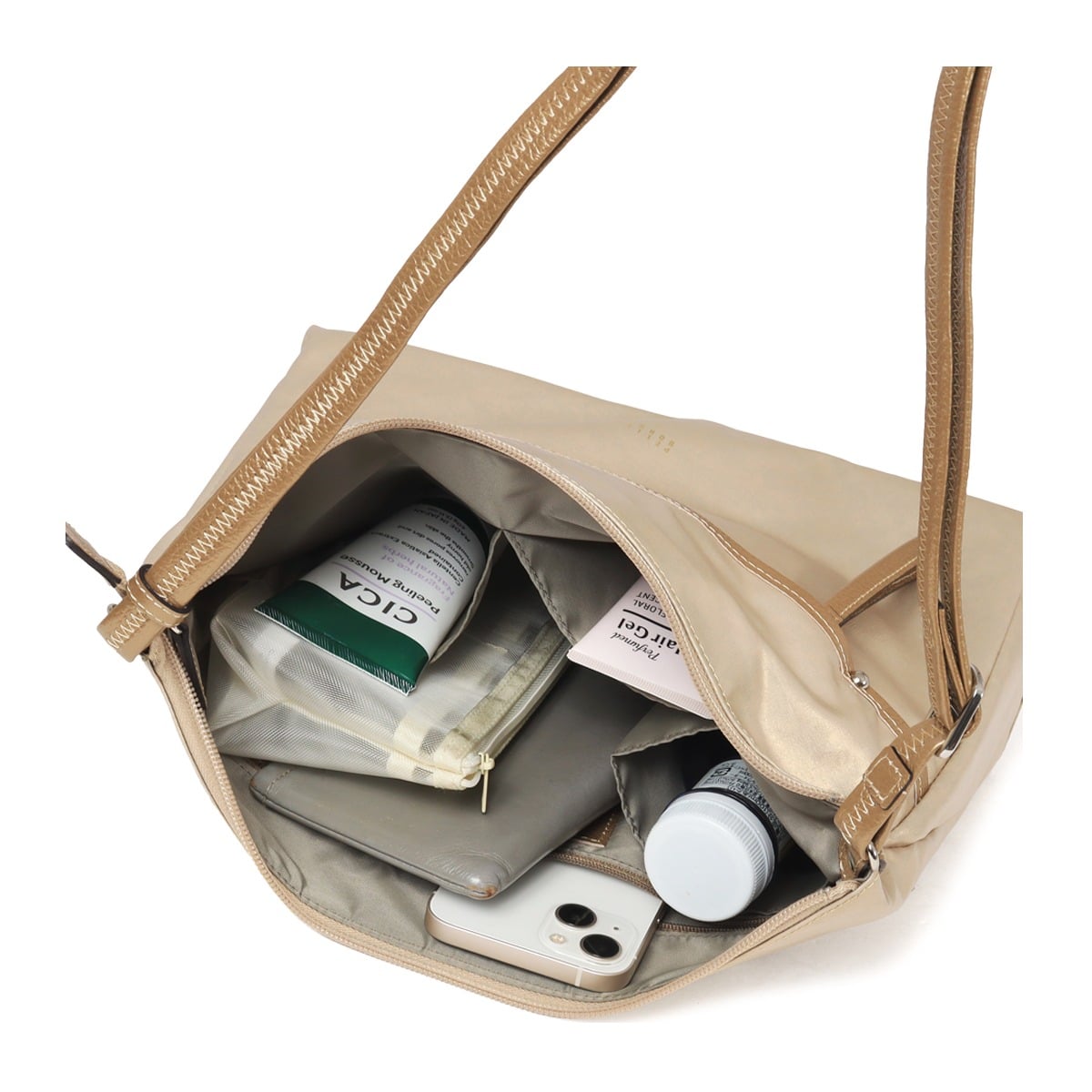 PELLE BORSA ペレボルサ ショルダーバッグ B5 撥水 軽量 軽い レディース 日本製 4449 アライブ 旅行 アウトドア 雨の日 ガンメタ ガンメタ -