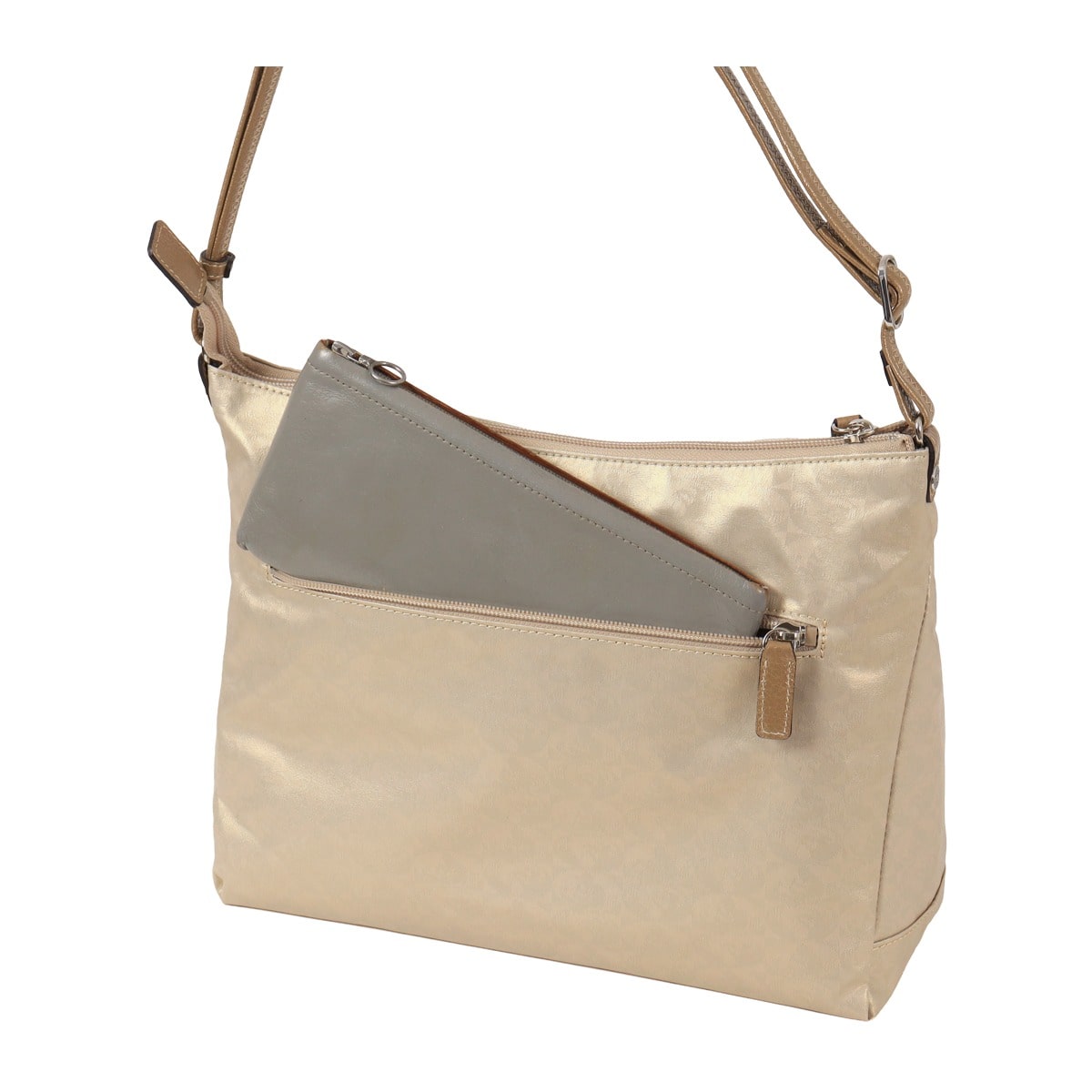 PELLE BORSA ペレボルサ ショルダーバッグ B5 撥水 軽量 軽い レディース 日本製 4449 アライブ 旅行 アウトドア 雨の日 ガンメタ ガンメタ -