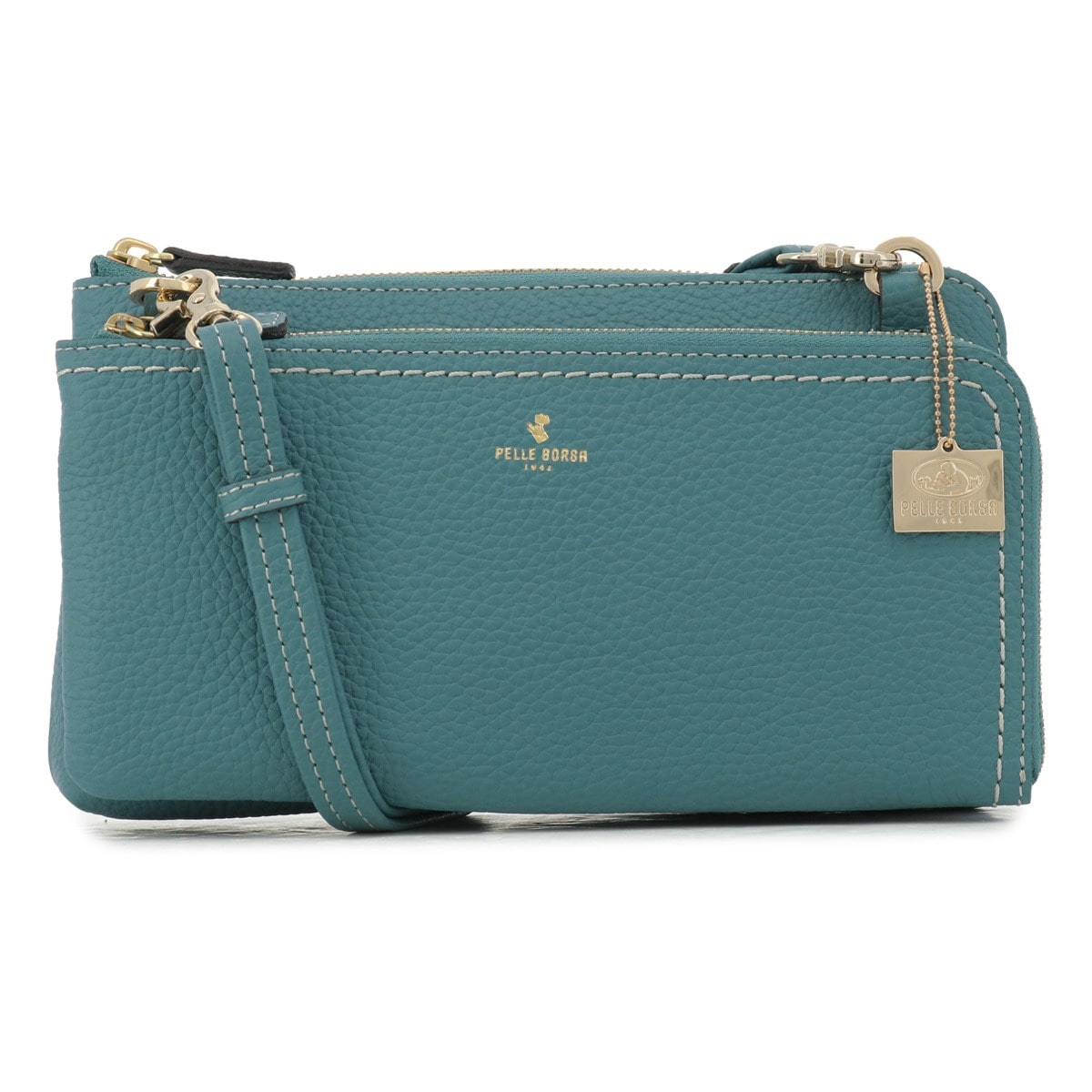 PELLE BORSA ペレボルサ ショルダーバッグ 2WAY 本革 レディース 4704 レネット クラッチバッグ 冠婚葬祭 お呼ばれ 上品 レザー 牛革 お財布ショルダー ウォレットショルダー 横型 ブルーグレー