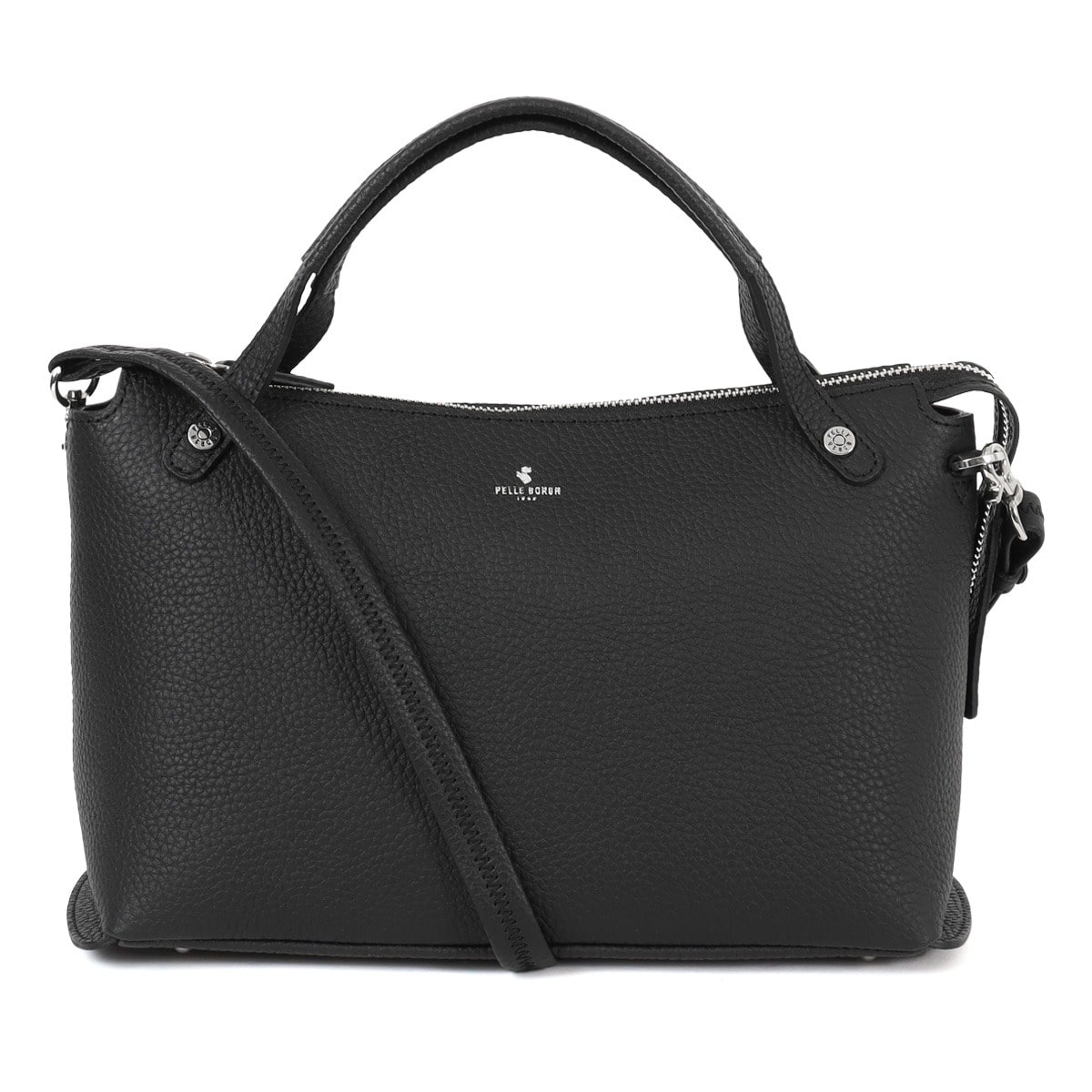 PELLE BORSA ペレボルサ トートバッグ 2WAY レディース 日本製 4775 レネット ショルダーバッグ ミニトート 冠婚葬祭 フォーマル 結婚式 ブラック