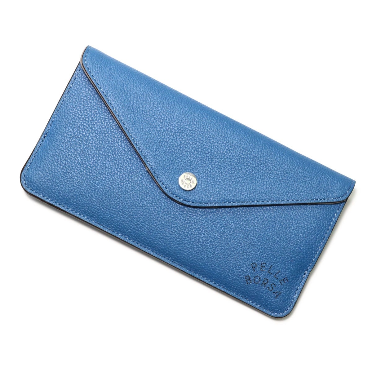 PELLE BORSA ペレボルサ 長財布 かぶせ レディース 7201 ベリーグッズ 薄い 薄マチ コンパクト レター型 ブルー