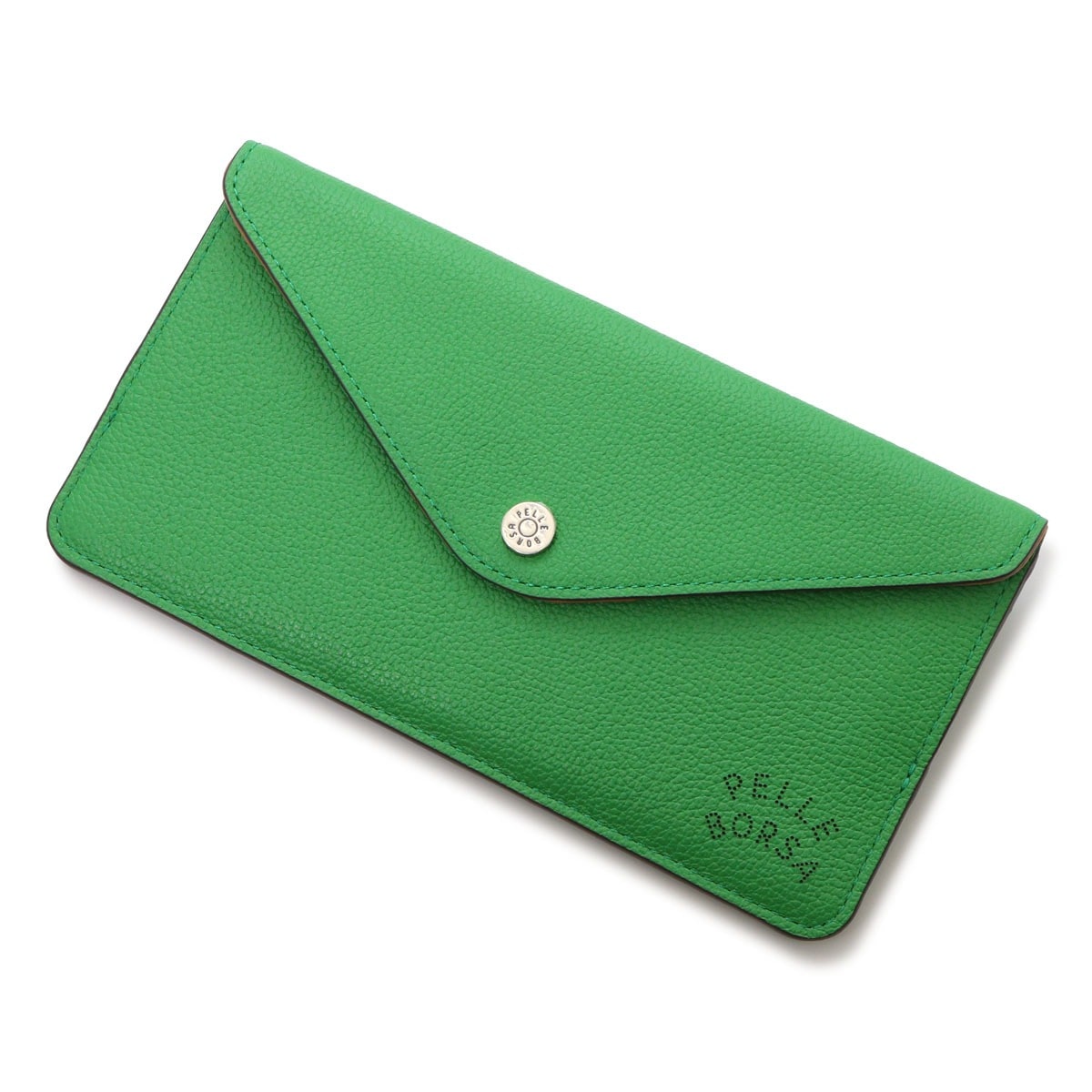 PELLE BORSA ペレボルサ 長財布 かぶせ レディース 7201 ベリーグッズ 薄い 薄マチ コンパクト レター型 グリーン