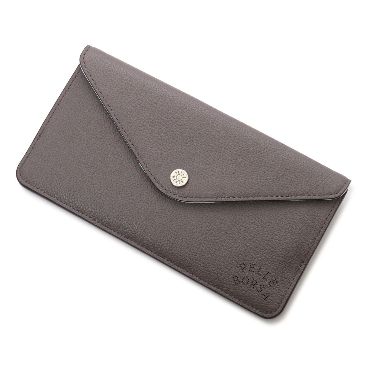 PELLE BORSA ペレボルサ 長財布 かぶせ レディース 7201 ベリーグッズ 薄い 薄マチ コンパクト レター型 グレー