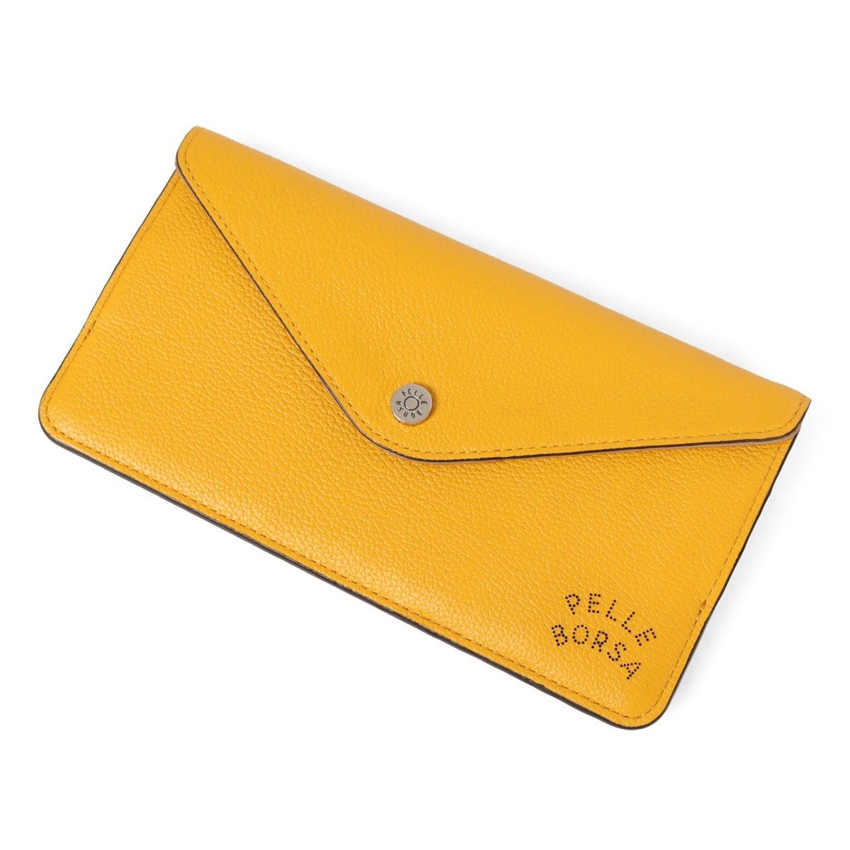 PELLE BORSA ペレボルサ 長財布 かぶせ レディース 7201 ベリーグッズ 薄い 薄マチ コンパクト レター型 イエロー