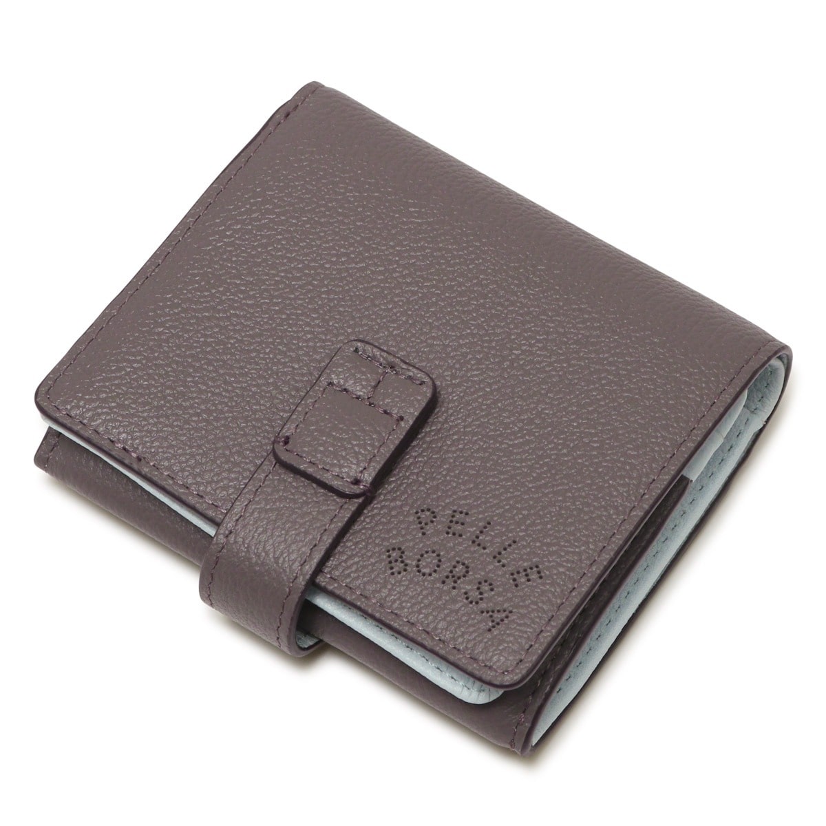 PELLE BORSA ペレボルサ 財布 二つ折り ミニ財布 二つ折り財布 レディース 7202 ベリーグッズ コンパクト 小さめ グレー