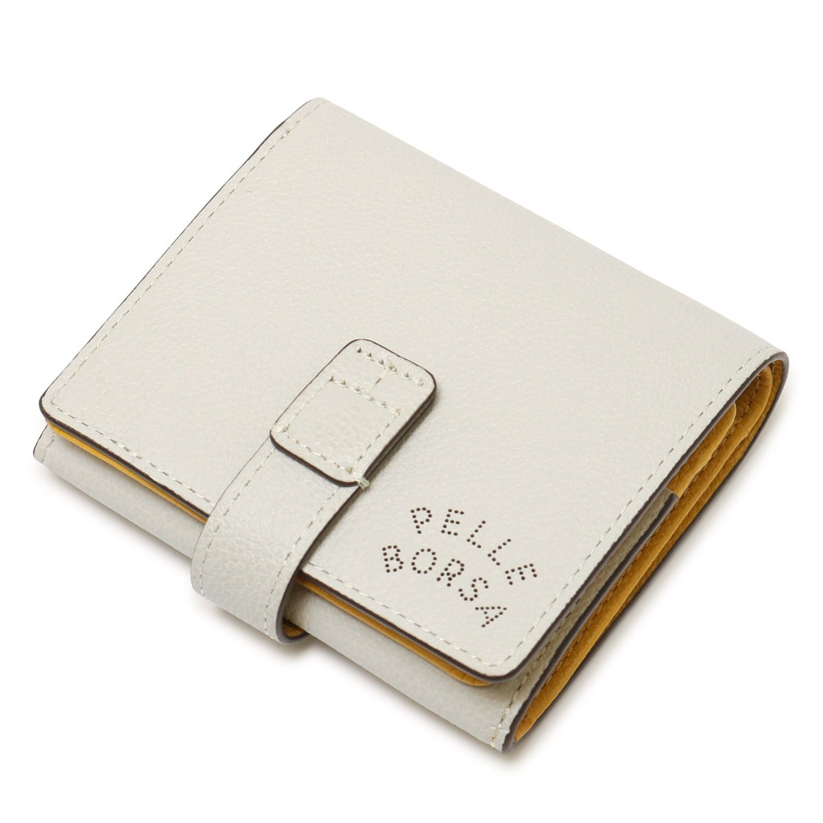 PELLE BORSA ペレボルサ 財布 二つ折り ミニ財布 二つ折り財布 レディース 7202 ベリーグッズ コンパクト 小さめ アイボリー