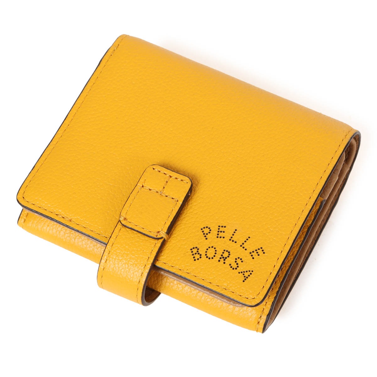 PELLE BORSA ペレボルサ 財布 二つ折り ミニ財布 二つ折り財布 レディース 7202 ベリーグッズ コンパクト 小さめ イエロー