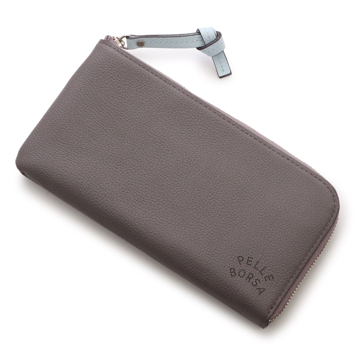 PELLE BORSA ペレボルサ 長財布 L字ファスナー レディース 7204 ベリーグッズ 薄い 薄マチ コンパクト グレー