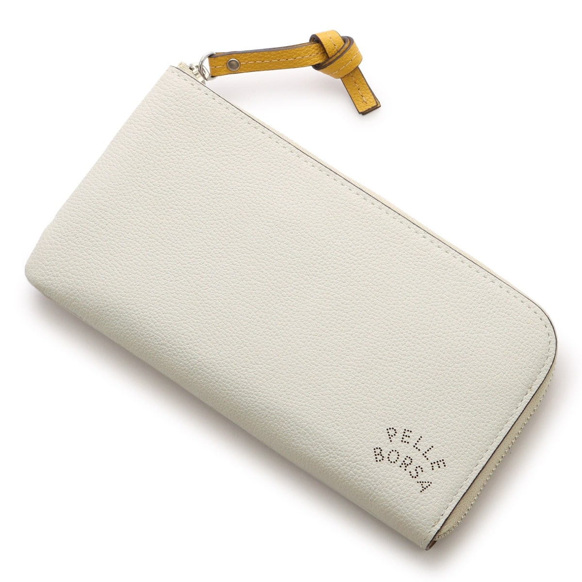 PELLE BORSA ペレボルサ 長財布 L字ファスナー レディース 7204 ベリーグッズ 薄い 薄マチ コンパクト アイボリー