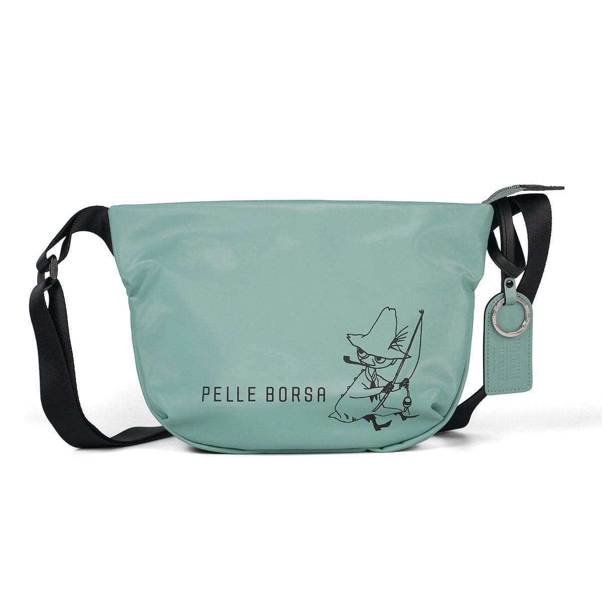 PELLE BORSA ペレボルサ ムーミン ショルダーバッグ リトルミイ スナフキン 撥水 レディース 2002 MOOMIN ミニショルダー かわいい キャラクター 大人 斜め掛け 撥水 抗菌 防臭 旅行 スナフキン(アッシュグリーン)