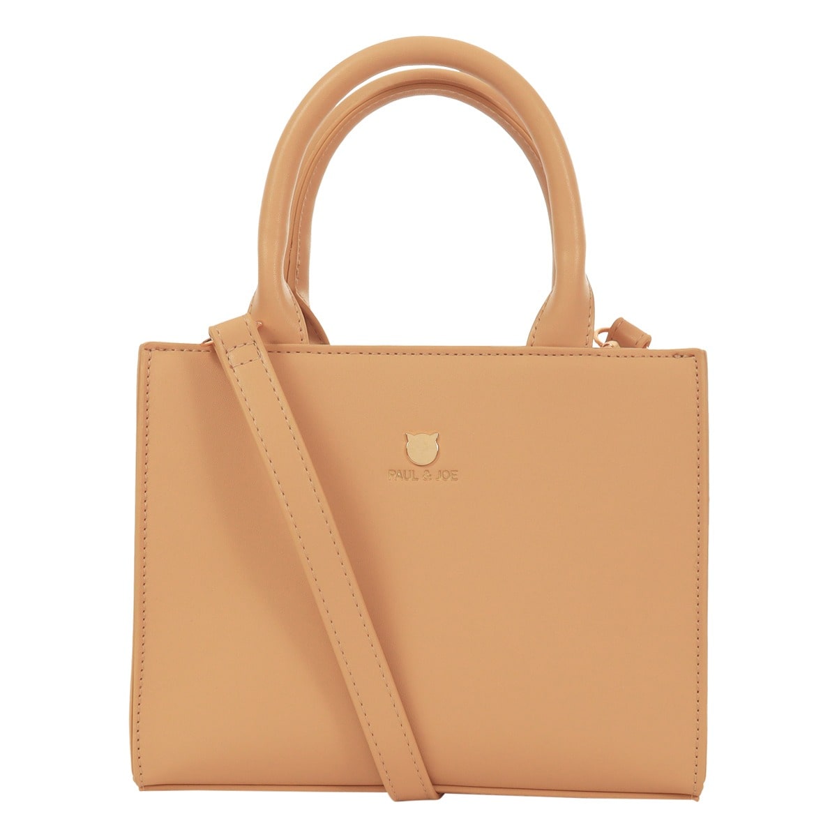 PAUL&JOE ACCESSOIRES ポールアンドジョーアクセソワ ショルダーバッグ レディース スモールキャットフェイスメタル PJA-B1165 ミニトート トートバッグ ミニショルダー 猫 ねこ ベージュ