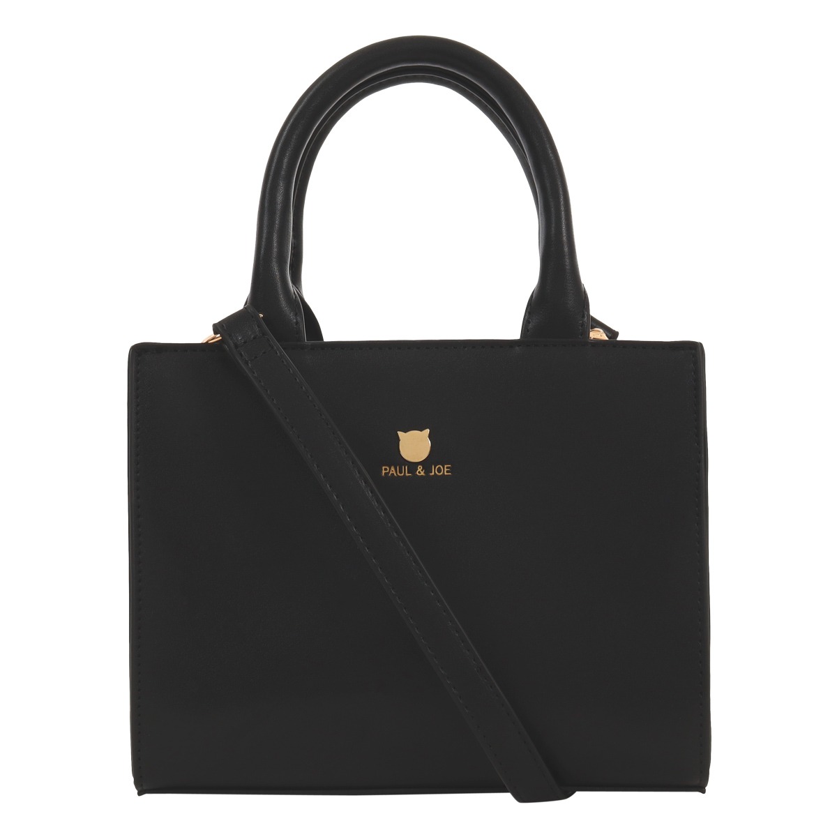 PAUL&JOE ACCESSOIRES ポールアンドジョーアクセソワ ショルダーバッグ レディース スモールキャットフェイスメタル PJA-B1165 ミニトート トートバッグ ミニショルダー 猫 ねこ ブラック