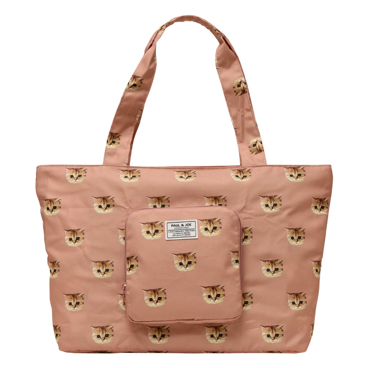 PAUL&JOE ACCESSOIRES ポールアンドジョーアクセソワ 折りたたみトートバッグ レディース PJA-B843 ヌネット ポール＆ジョー 折りたたみ 折り畳み パッカブル キャリーオン 猫 ねこ ネコ キャット かわいい ダスティピンク