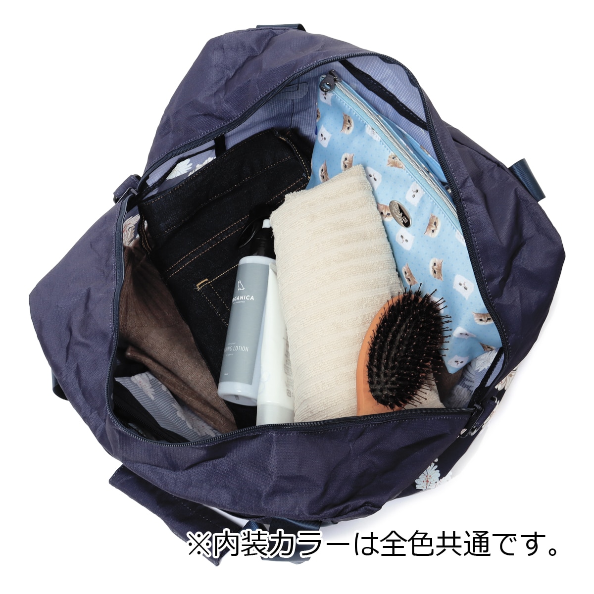 PAUL&JOE ACCESSOIRES ポールアンドジョーアクセソワ ポールアンドジョー アクセソワ ボストンバッグ 2WAY レディース PJA-B846 クリザンテーム PAUL&JOE 折りたたみ 折り畳み パッカブル キャリーオン 旅行 アウトドア ジム ネイビー 【当社限定色】ネイビー -