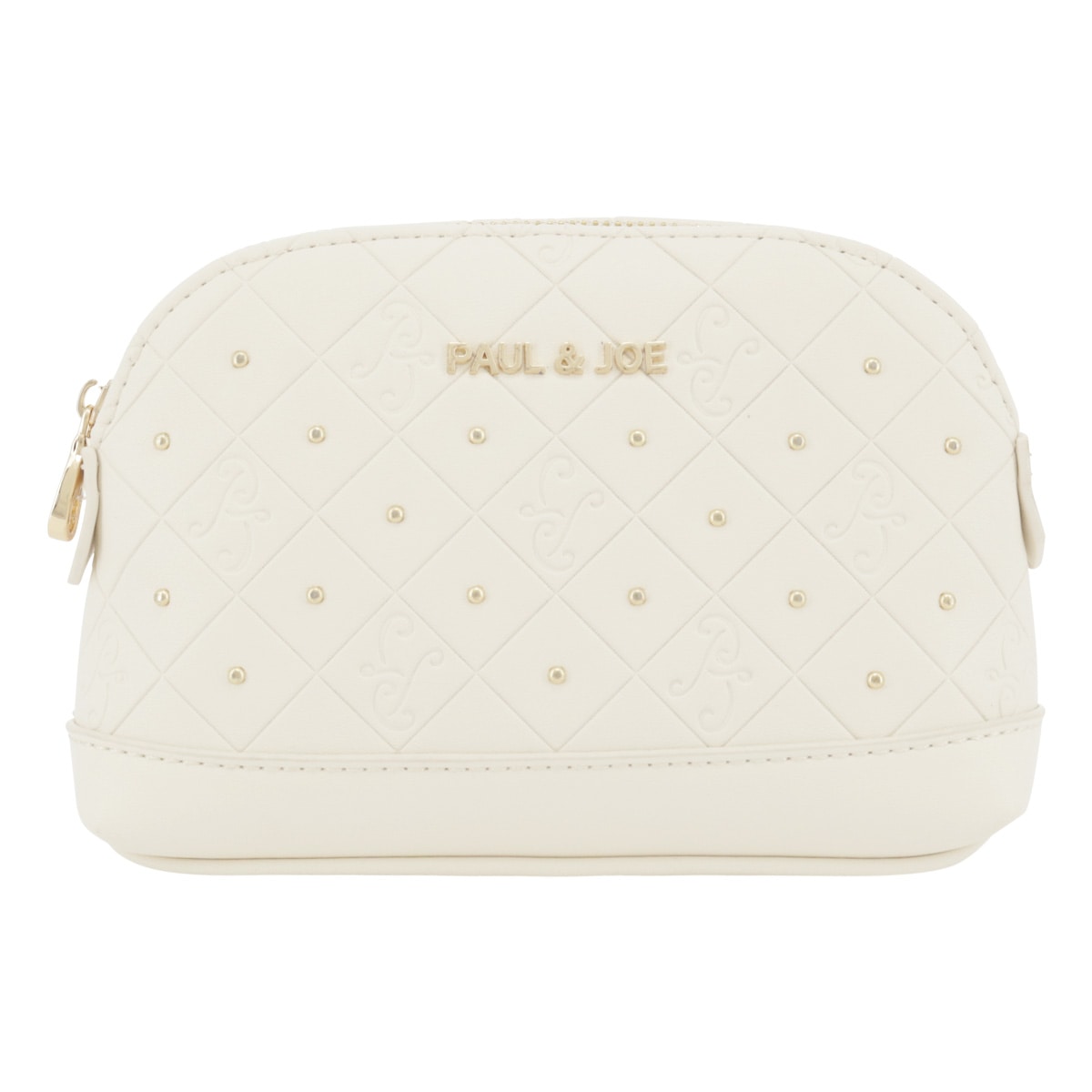 PAUL&JOE ACCESSOIRES ポールアンドジョーアクセソワ ポーチ エンボス PJA-P1076 薄型 エンボス 型押し アイボリー