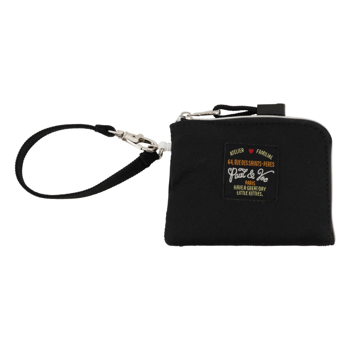 PAUL&JOE ACCESSOIRES ポールアンドジョーアクセソワ パスケース コインケース レディース ワッペン・スリーキャッツ PJA-W1111 小銭入れ 定期入れ 猫 アクリルキーホルダー ブラック