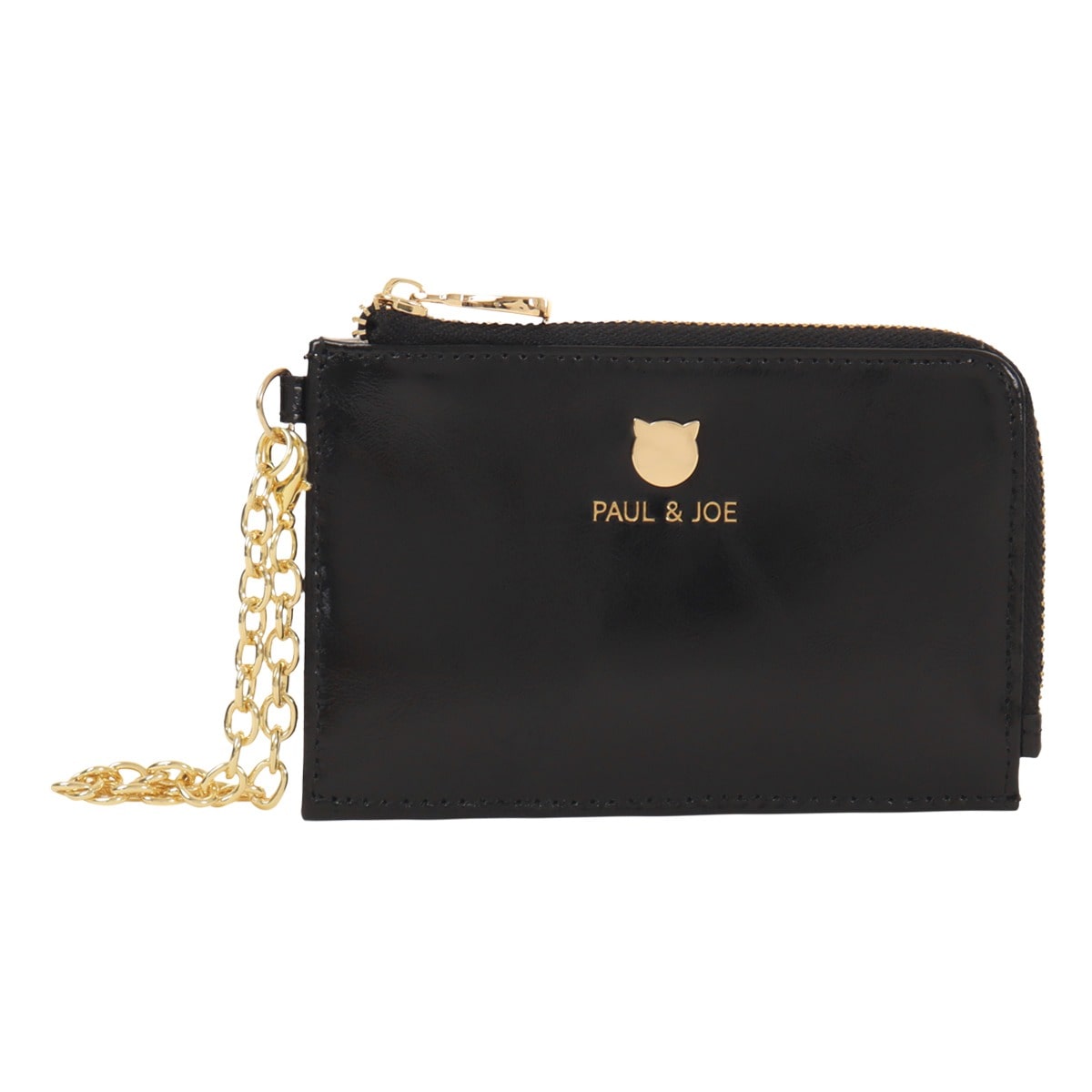PAUL&JOE ACCESSOIRES ポールアンドジョーアクセソワ コインケース パスケース レディース スモールキャットフェイスメタル PJA-W1164 猫 ねこ ブラック