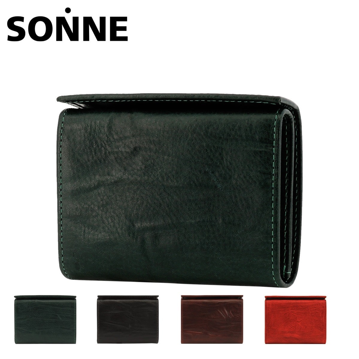 SONNE ゾンネ 二つ折り財布 SOD009B レッド