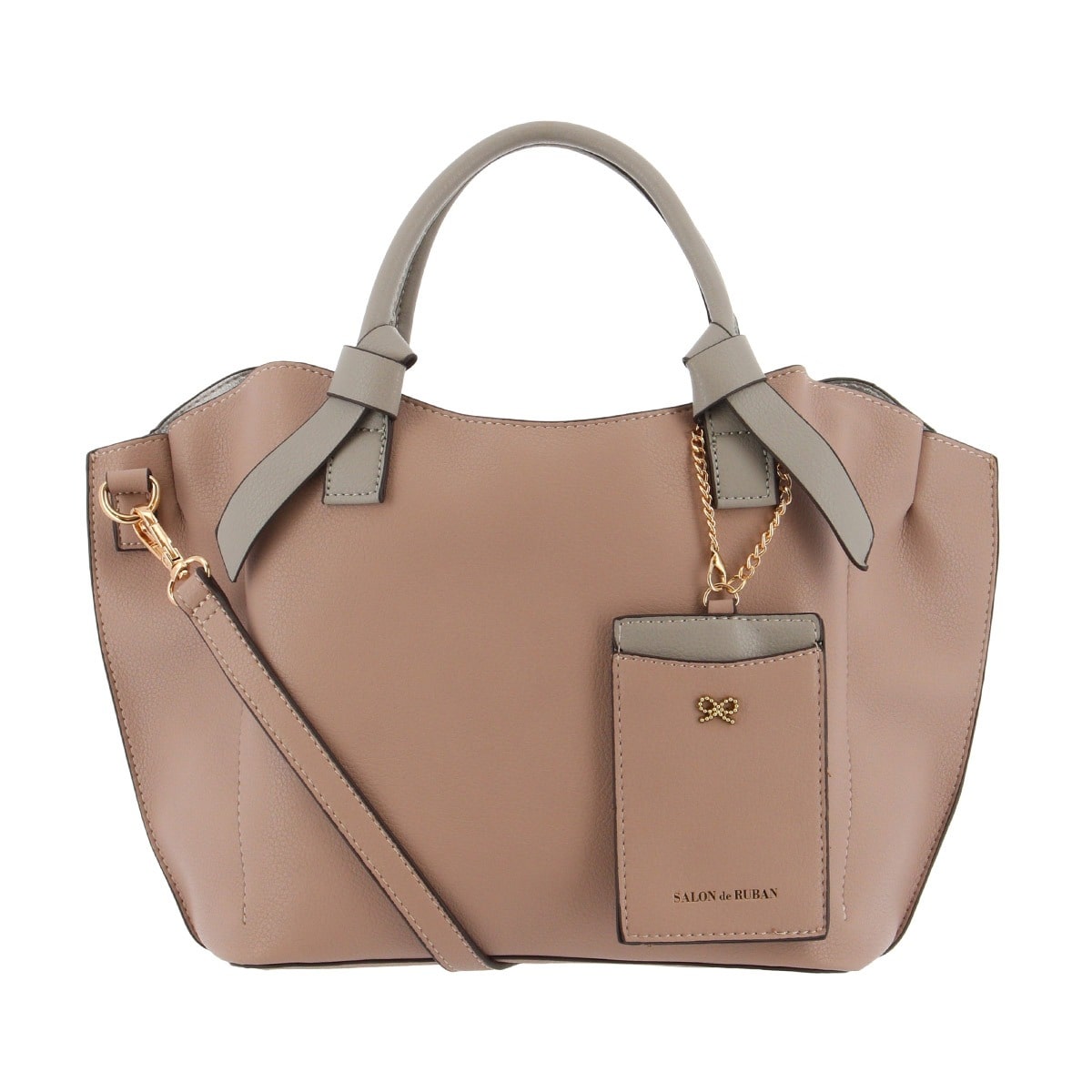 SALON de RUBAN サロン ド ルヴァン 2WAYハンドバッグ SRA-823 ダークピンク×ライトグレー