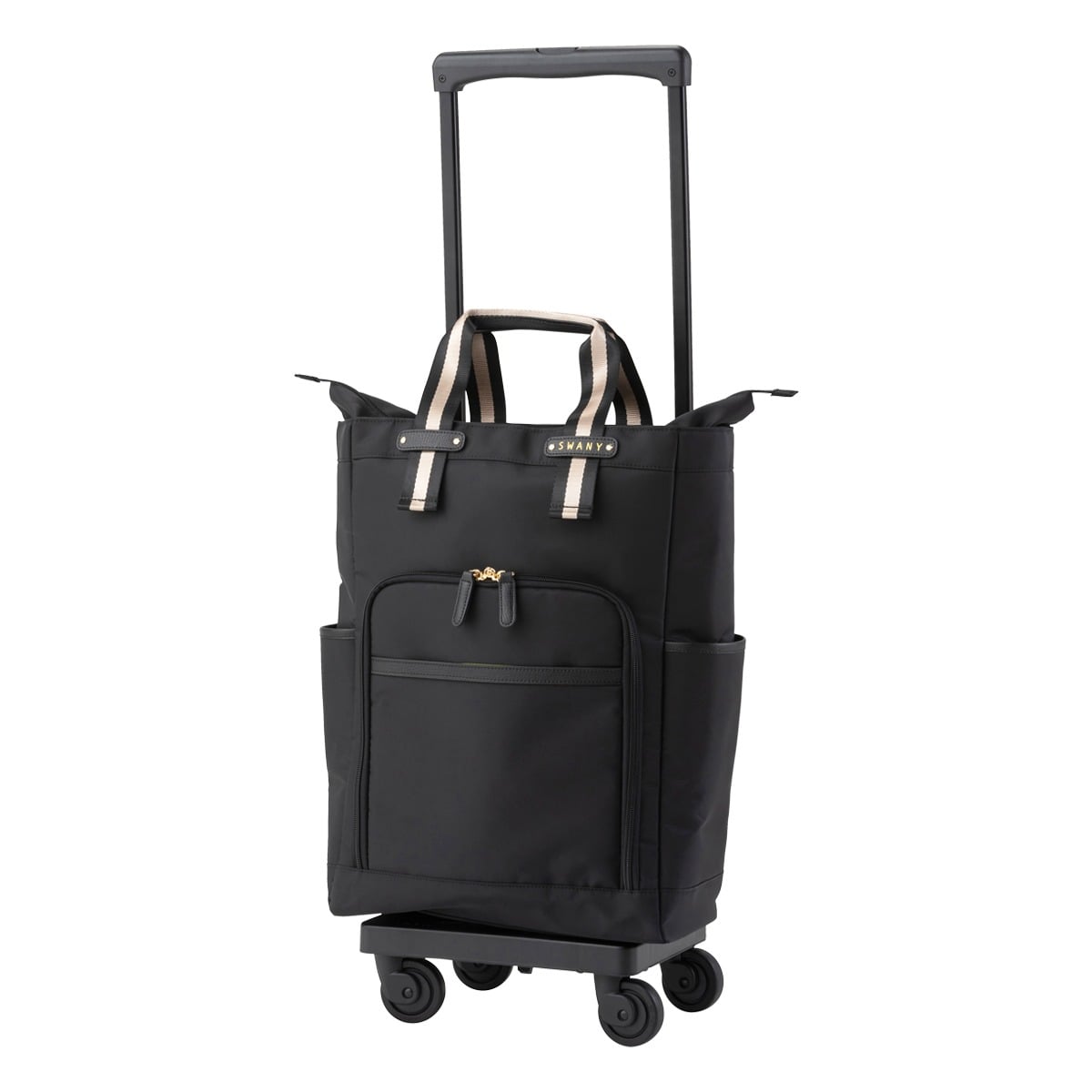 SWANY スワニー スーツケース ポルド 座面付き D-630L21 ブラック×ブラック