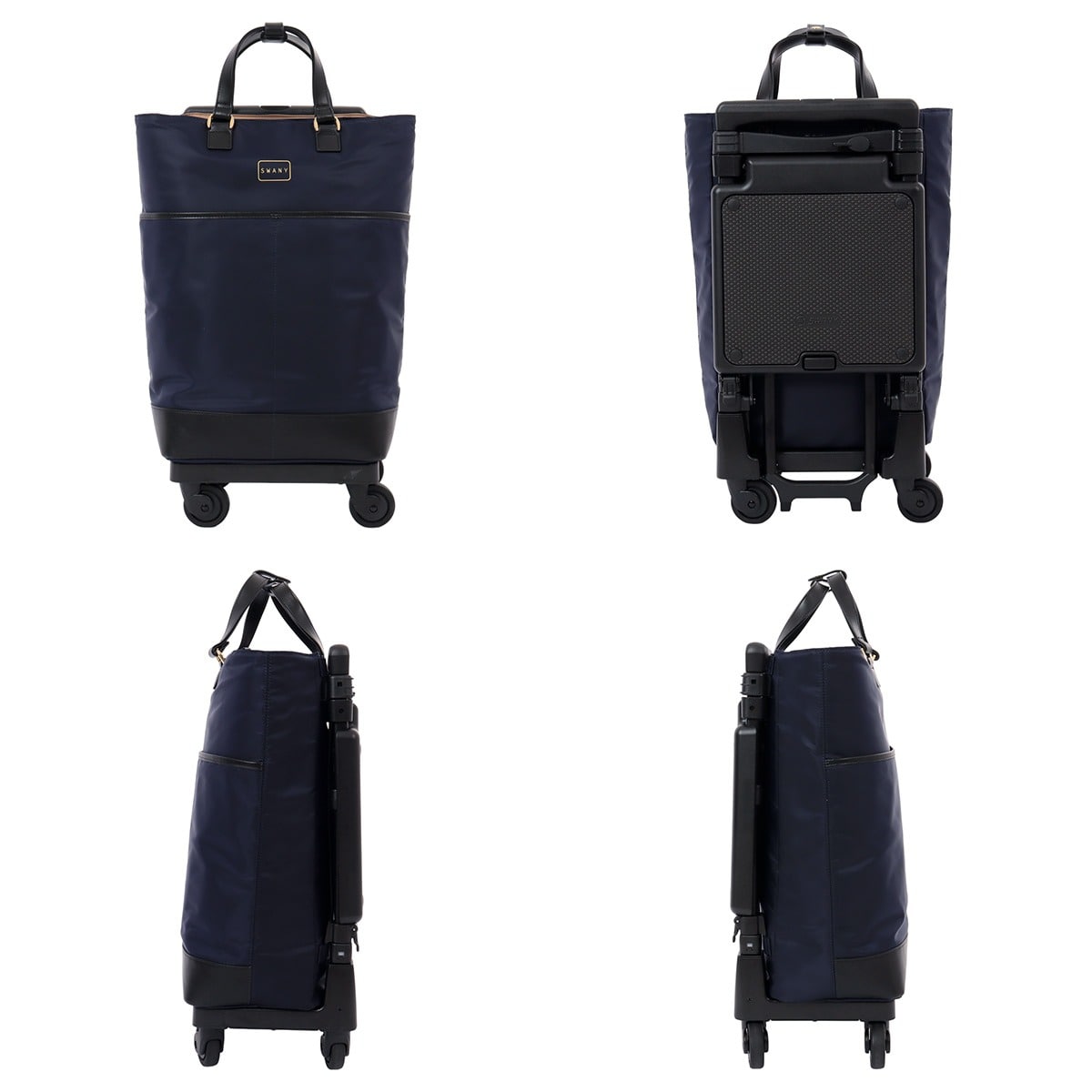 SWANY スワニー ショッピングキャリー 当社限定 19L 55cm 3.3kg 座面付き 座れる 静音 静か D-696 東京デリカオリジナル 静音設計 買い物バッグ コインロッカーサイズ 4輪ストッパー T2キャスター ネイビー 【69620】ネイビー -