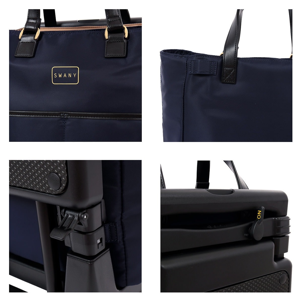 SWANY スワニー ショッピングキャリー 当社限定 19L 55cm 3.3kg 座面付き 座れる 静音 静か D-696 東京デリカオリジナル 静音設計 買い物バッグ コインロッカーサイズ 4輪ストッパー T2キャスター ネイビー 【69620】ネイビー -