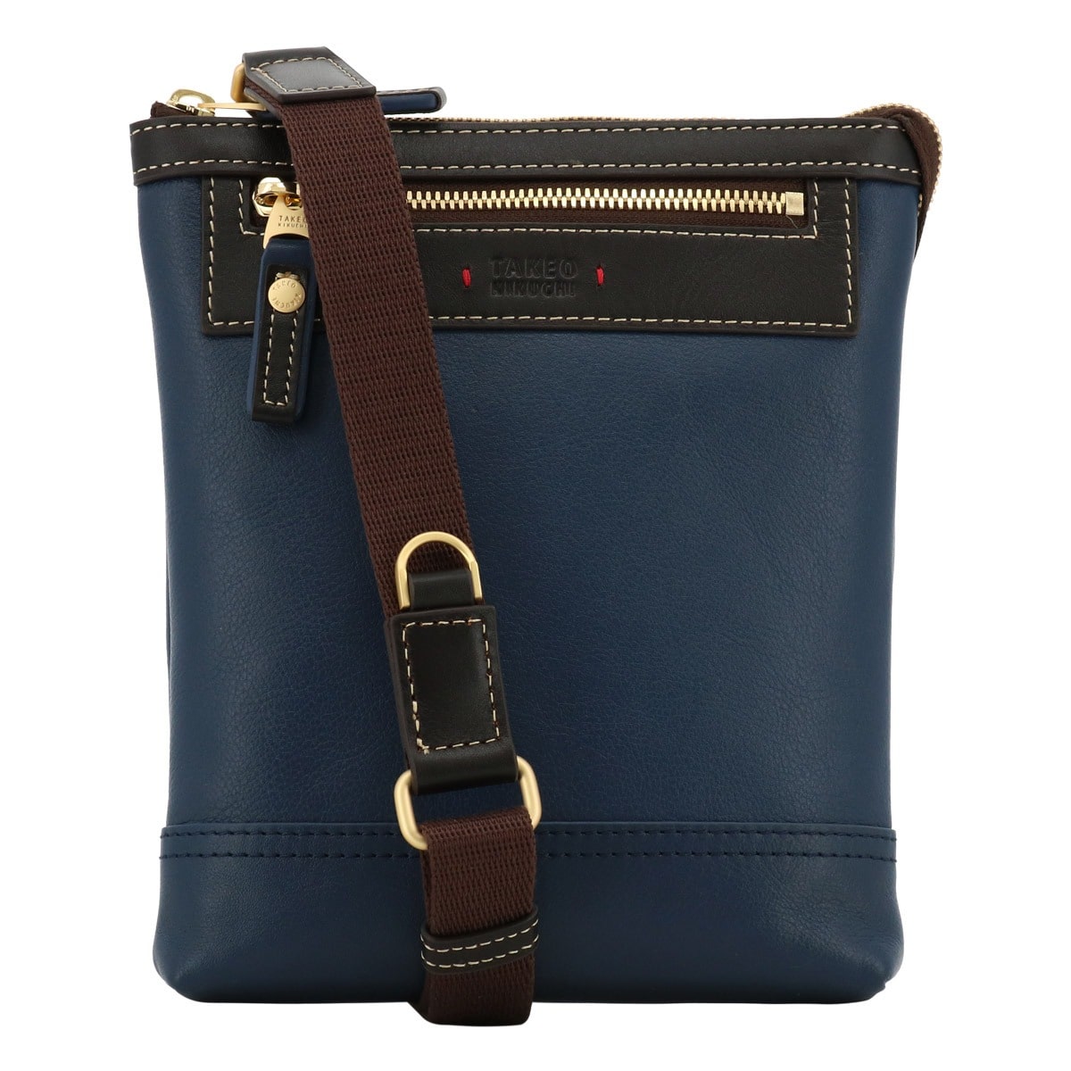 TAKEO KIKUCHI タケオ キクチ ショルダーバッグ 本革 メンズ 705161 マンチェスター ミニショルダー ワンマイル レザー 牛革 ネイビー
