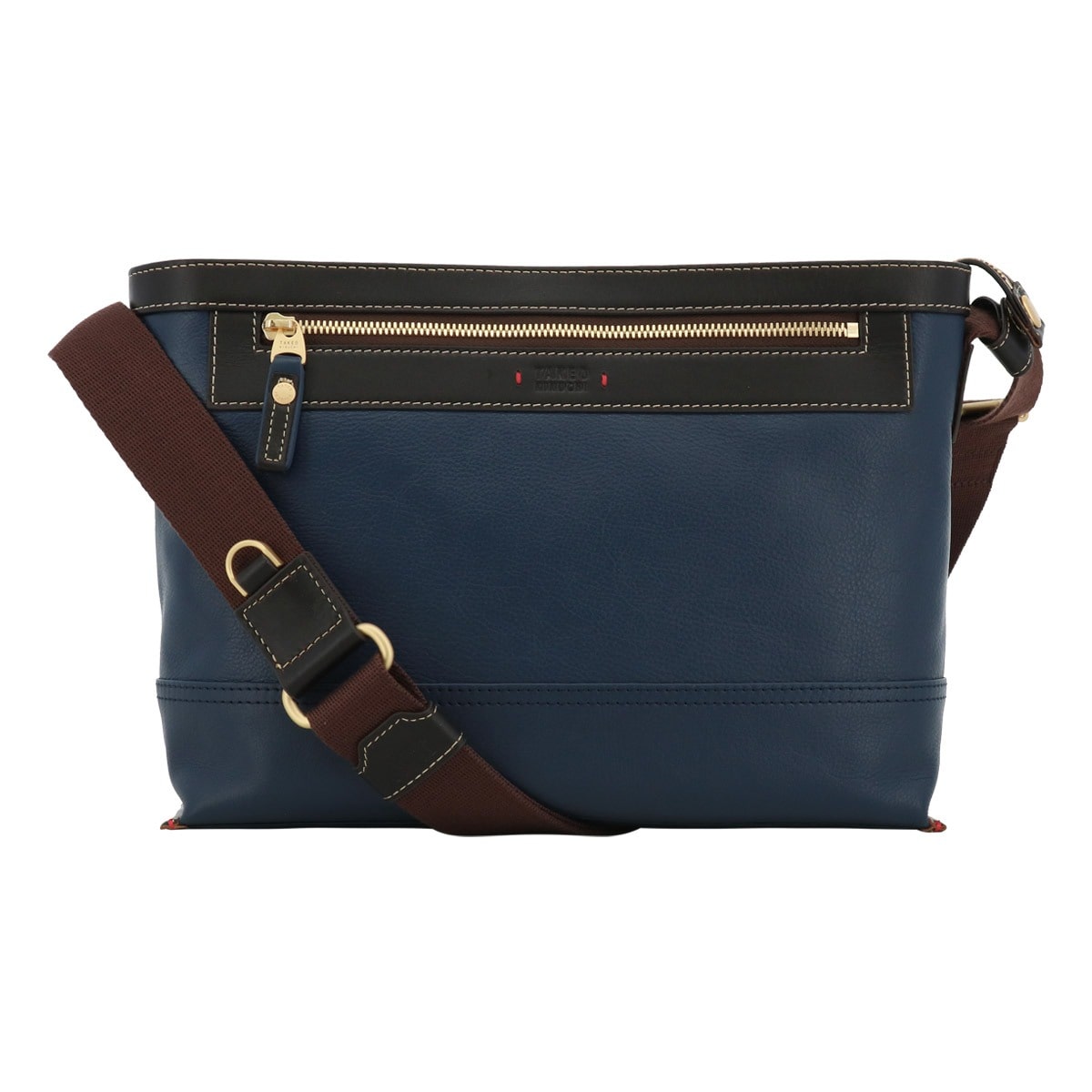 TAKEO KIKUCHI タケオ キクチ ショルダーバッグ B5 本革 メンズ 705162 マンチェスター レザー 牛革 ネイビー