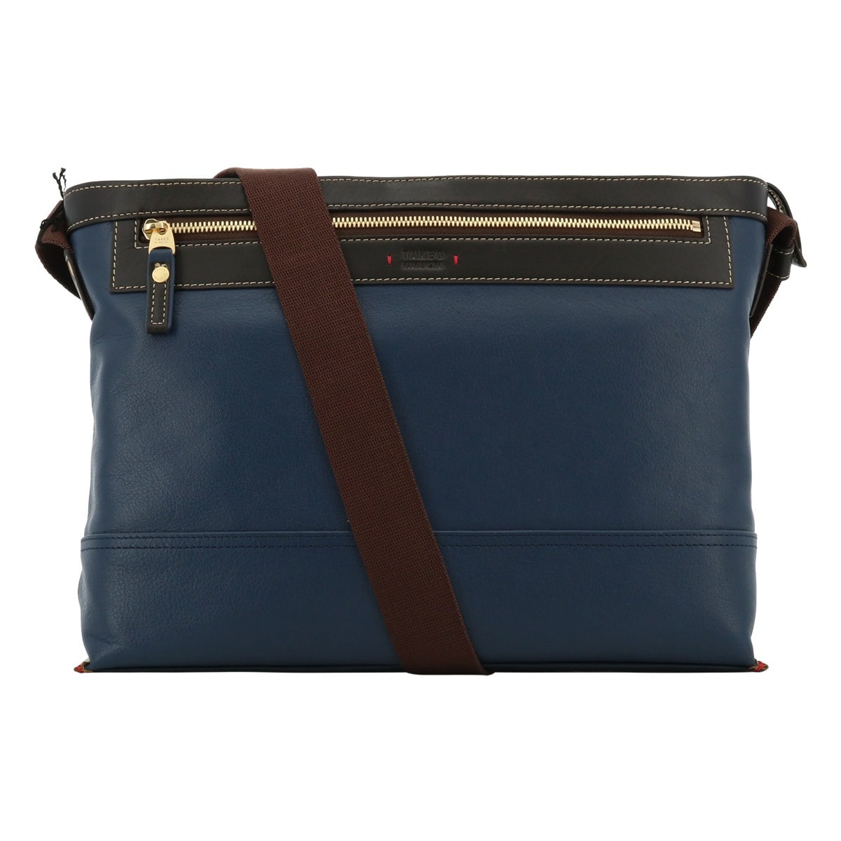 TAKEO KIKUCHI タケオ キクチ ショルダーバッグ A4 本革 メンズ 705163 マンチェスター レザー 牛革 ネイビー