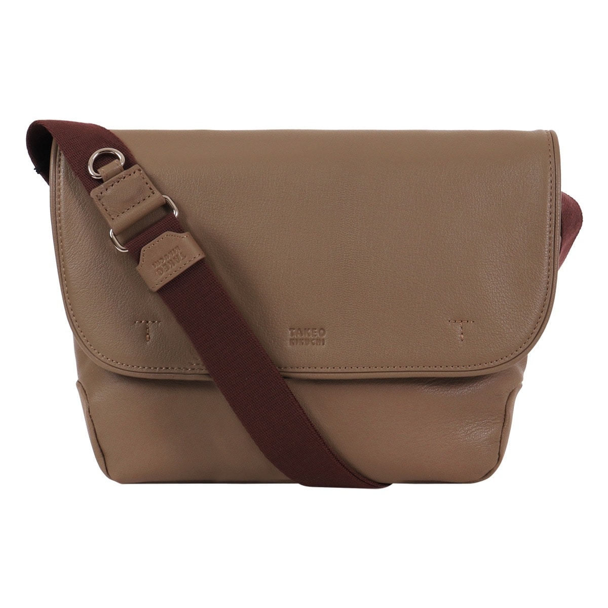 TAKEO KIKUCHI タケオ キクチ ショルダーバッグ フラップ式 横型 お出掛け メンズ 709111 フィル カジュアル 軽量 山羊革 レザー 本革 トープ