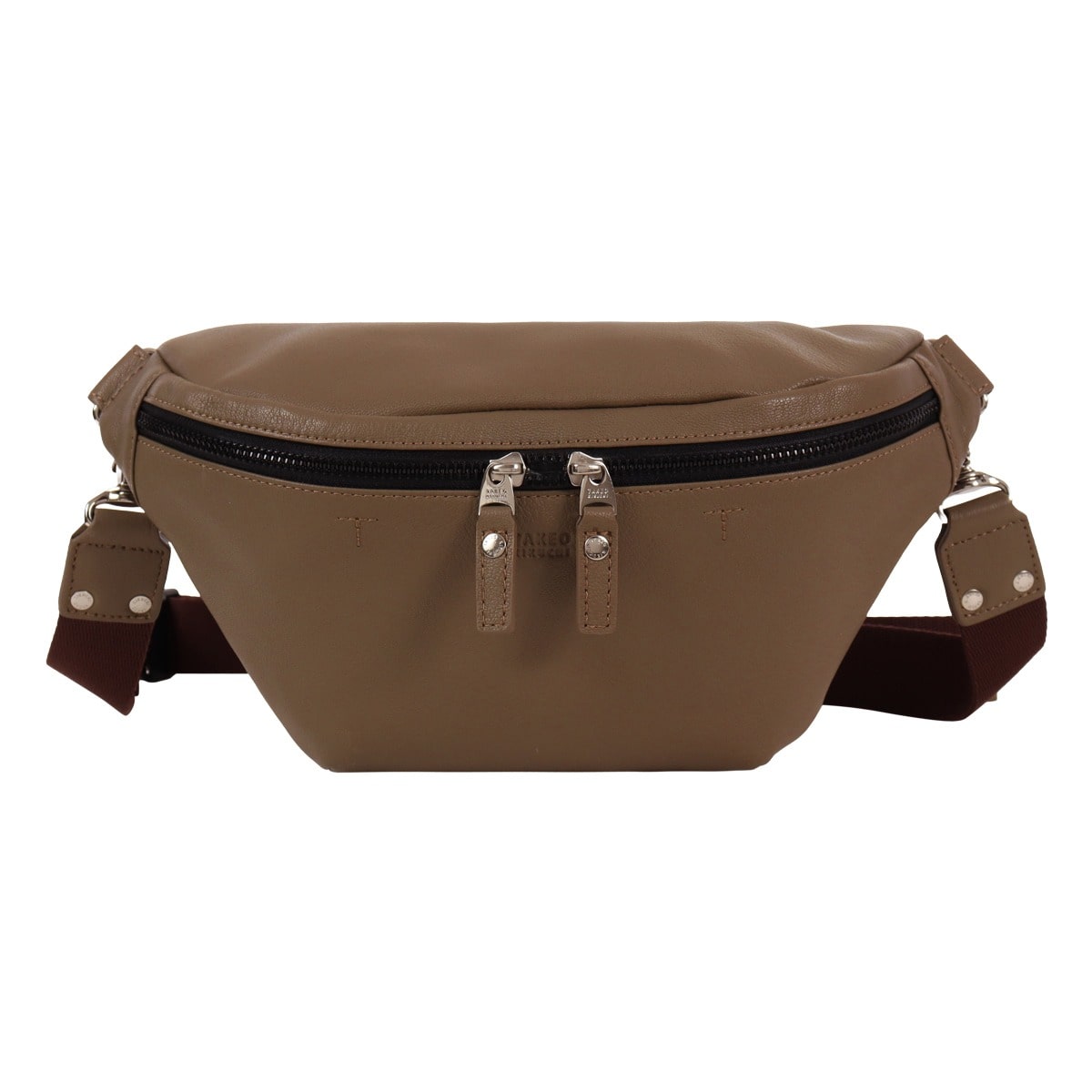 TAKEO KIKUCHI タケオ キクチ ボディバッグ ショルダーバッグ 斜め掛け 横型 ワンショルダー メンズ 709911 フィル カジュアル 軽量 山羊革 レザー 本革 トープ