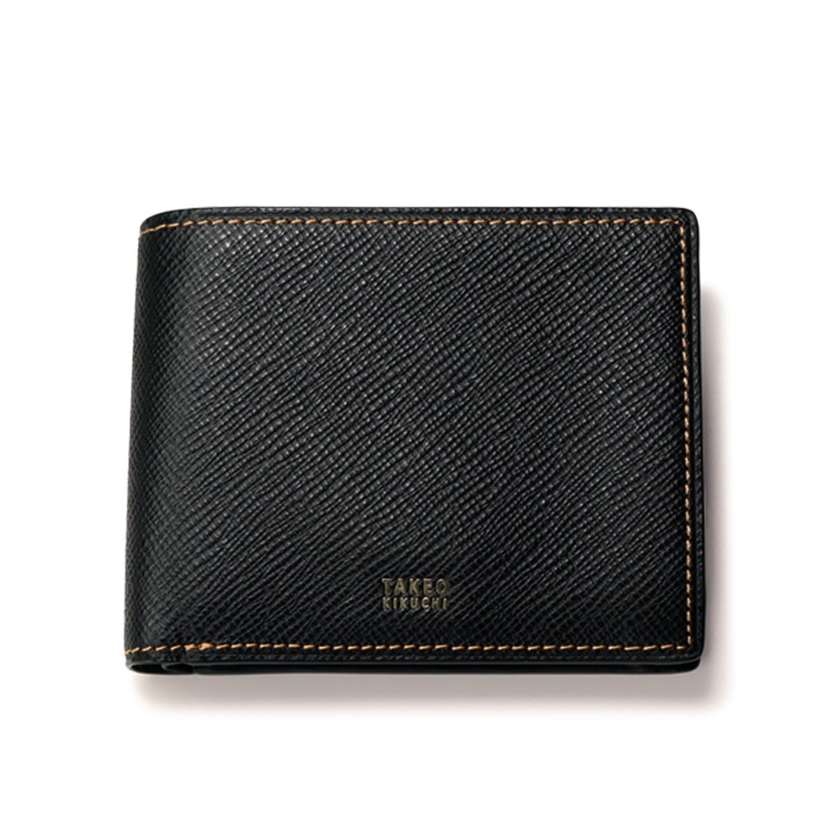 TAKEO KIKUCHI タケオ キクチ 二つ折り財布 729624 パナマ ブラック×ゴールド